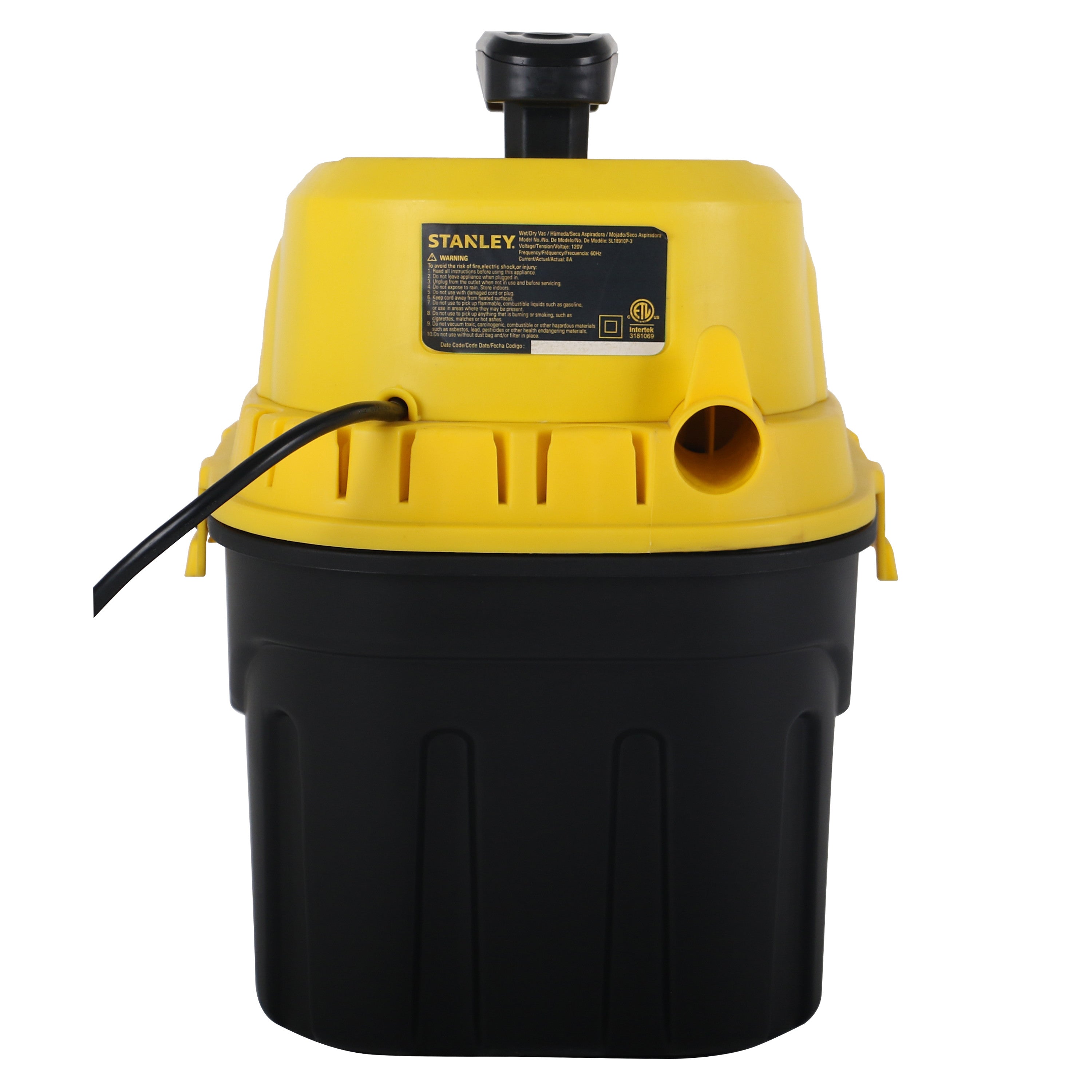 SL18910P 3.0 Peak HP 3 Gallon Portable Poly Wet/Dry Vacuum Cleaner - Powerful Suction for Home, Garage, Workshop & Car Cleaning