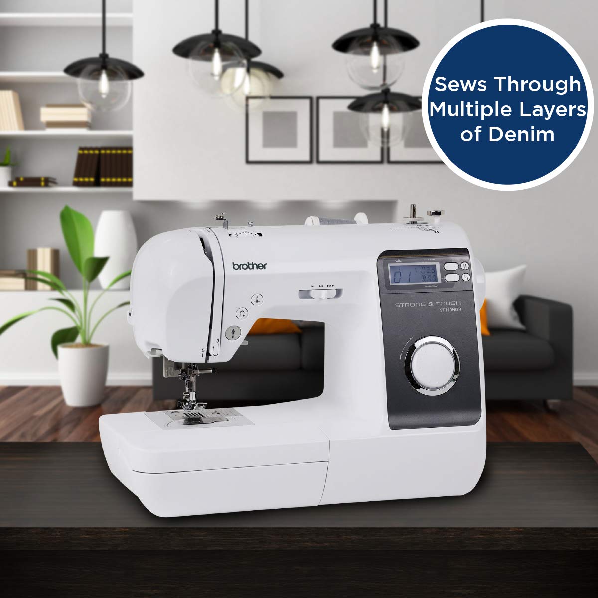 Brother ST150HDH Heavy Duty Sewing Machine with 50 Built-in Stitches, LCD Display & 9 Presser Feet - Perfect for Quilting, Denim, Leather & Home Decor Projects