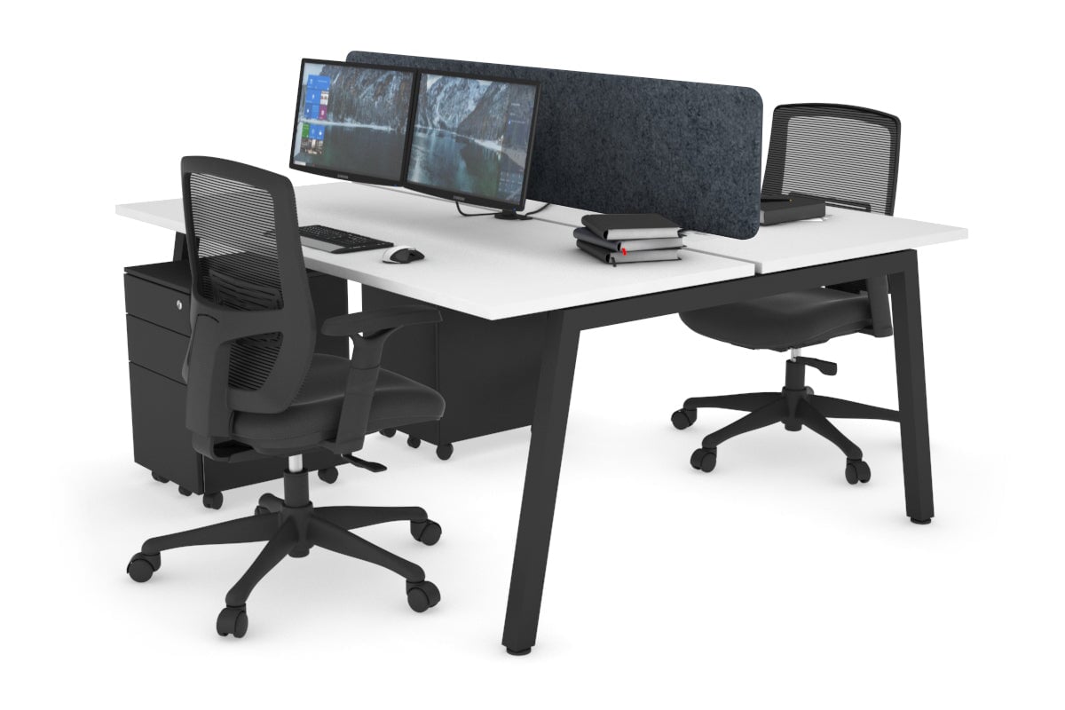 Quadro 2 Person Office Workstation Desk [1200L x 700W] - Shared Workspace Solution for Home & Business Offices