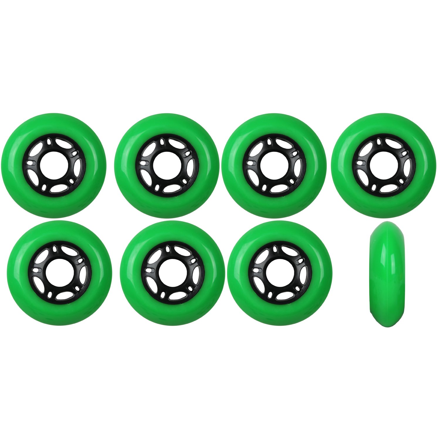 Player's Choice 89a Hardness Outdoor Inline Skate Wheels 8-Pack - Durable Concrete & Asphalt Skating Wheels - Choose Size & Color - Perfect for Aggressive Street Skating, Park Trails and Fitness Rollerblading