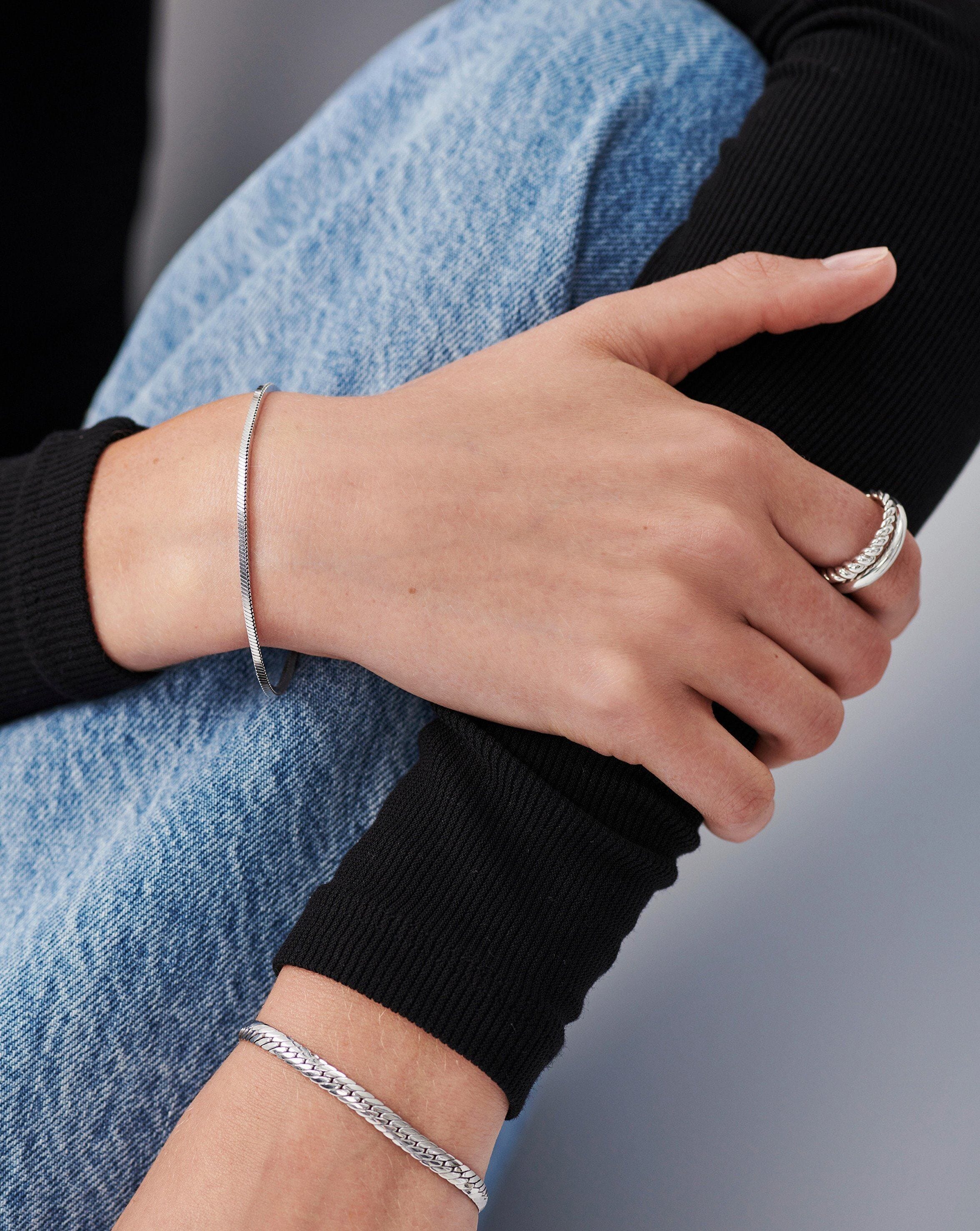 Lucy Williams Square Snake Chain Bracelet for Women - Elegant Gold Plated Stainless Steel Jewelry - Perfect for Parties, Weddings & Everyday Wear