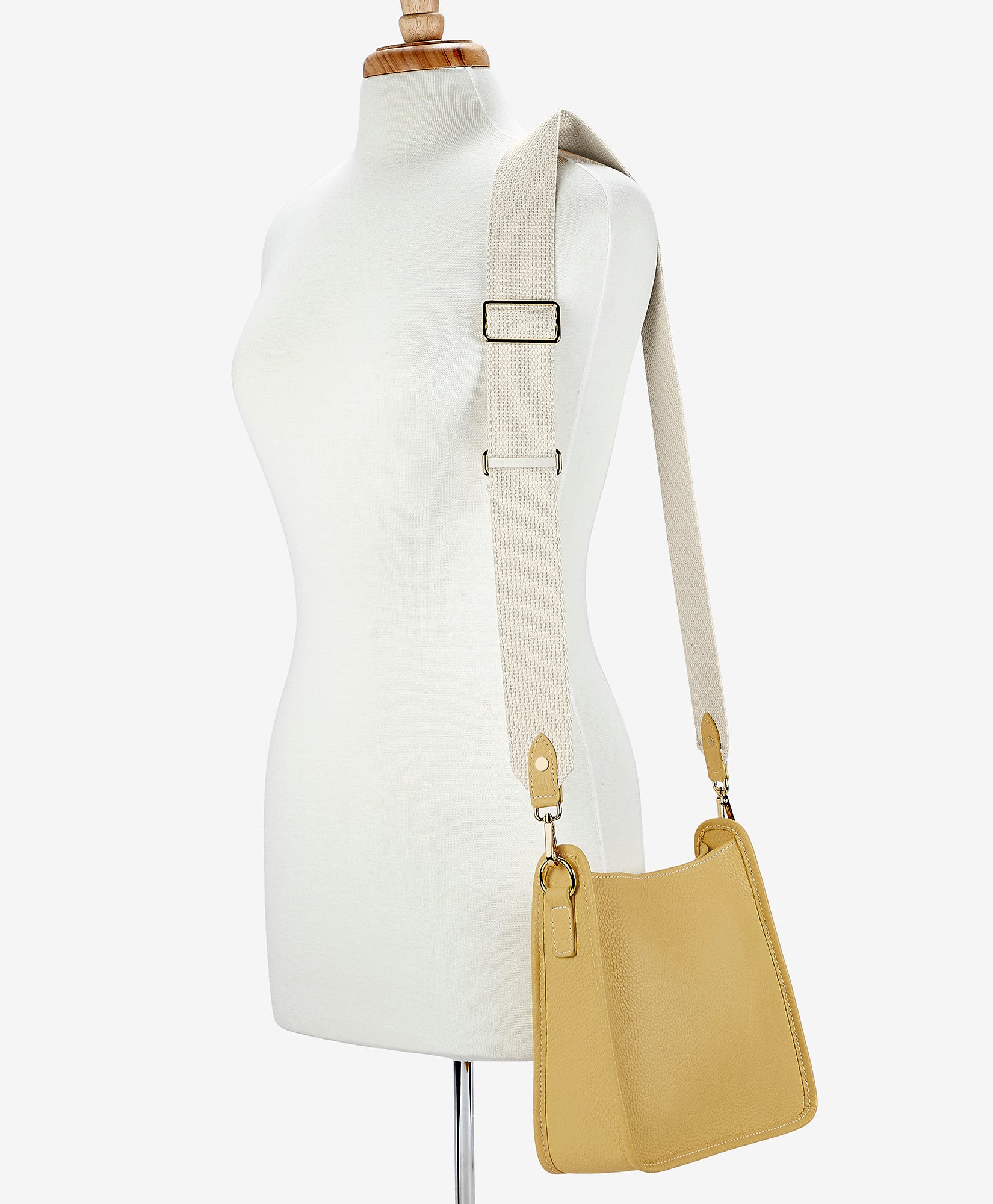 Elle Crossbody Bag in Yellow Pebble Grain Leather - Stylish & Durable for Everyday Use, Work, and Travel