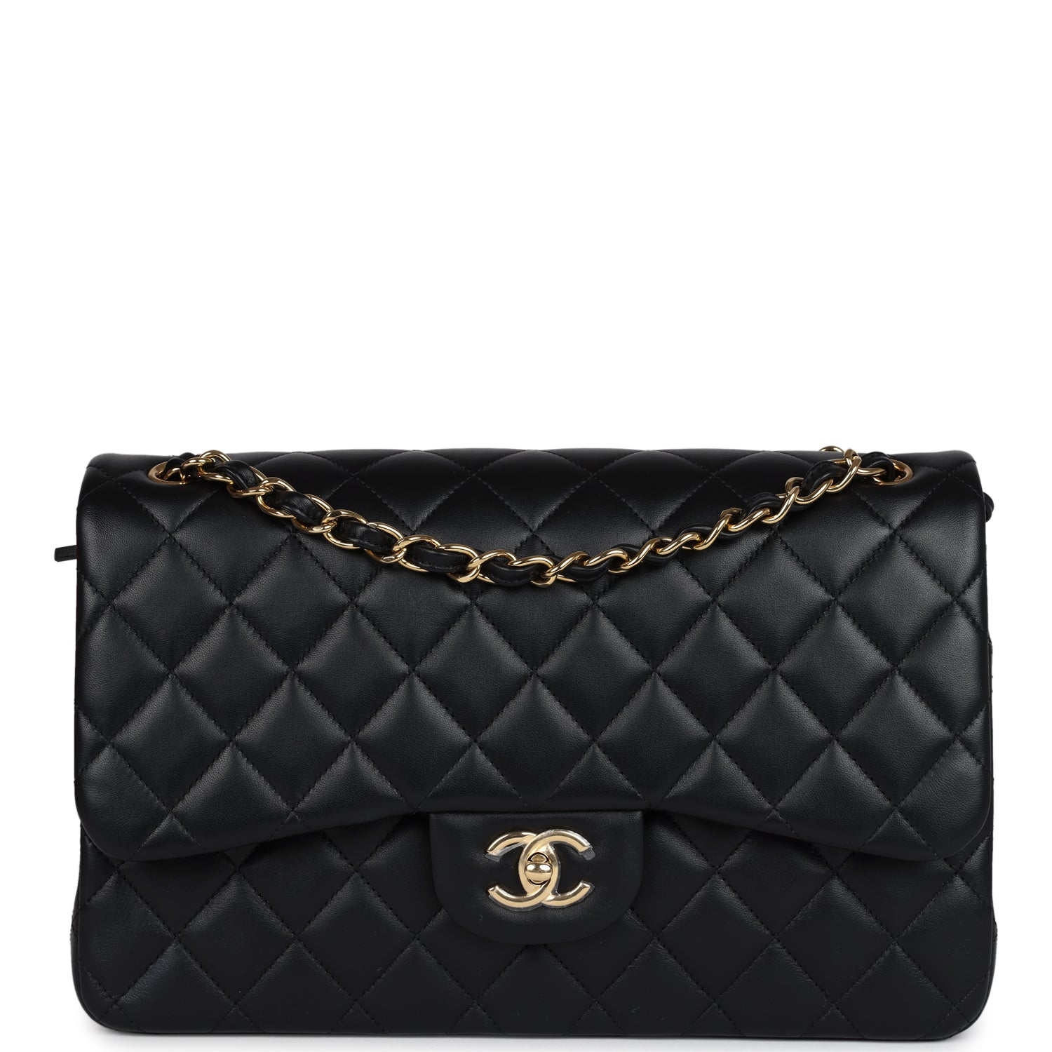 Chanel Jumbo Classic Double Flap Bag Black Lambskin Gold Hardware - Luxury Designer Handbag for Women, Perfect for Parties, Work & Everyday Use