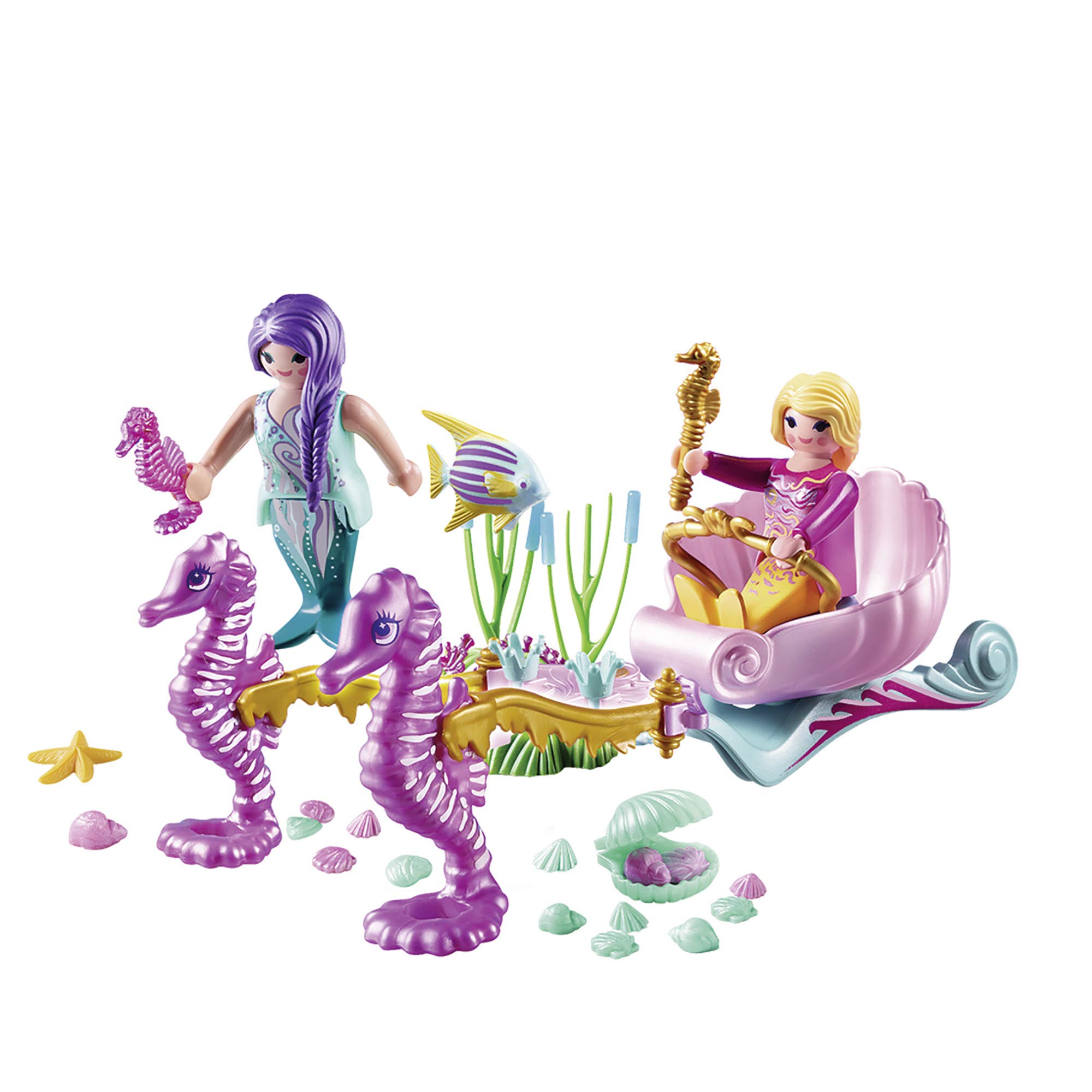 Playmobil Seahorse Carriage and Figure Pack Playset - Underwater Adventure Toy Set for Kids, Perfect for Imaginative Play and Ocean-Themed Birthday Gifts
