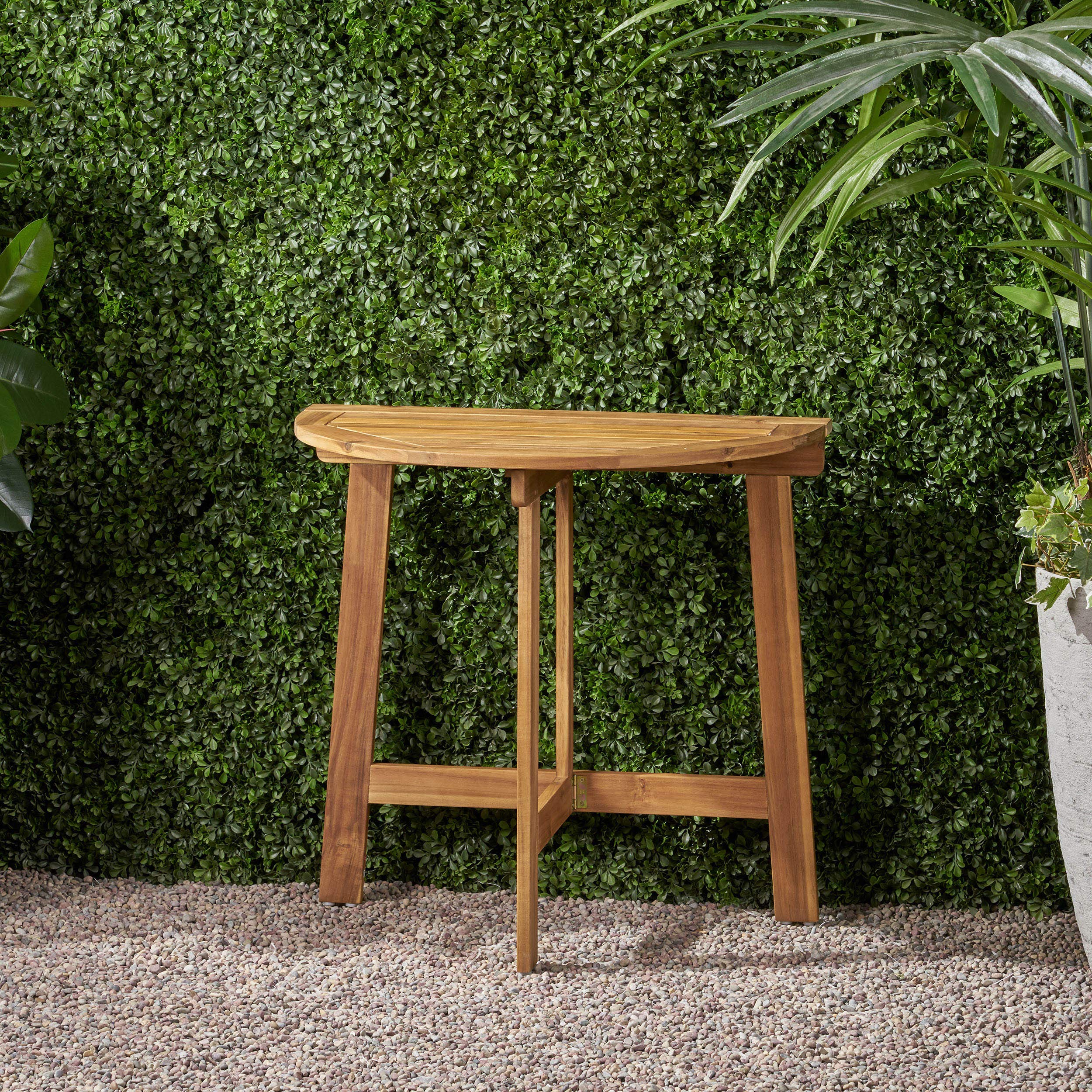 Stylish Natural Finish Bistro Table for Outdoor Dining & Small Spaces - Perfect for Patio, Balcony, or Breakfast Nook