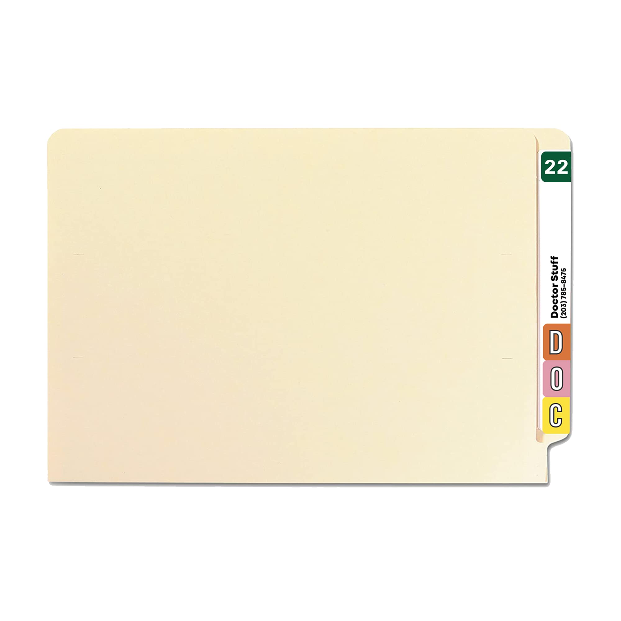 Doctor Stuff - 2022 Medical Sticker Roll, Green Year Labels for End Tab File Folders (500/Roll, 3/4