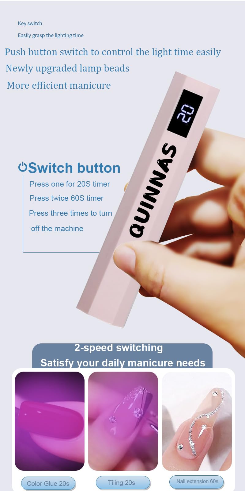 Quinnas Gel Nail Stickers Kit - Nude Gradient Nail Polish Stickers with Nail File & Stick for DIY Nail Art | At-Home Manicure for Women & Girls | Perfect for Parties, Weddings & Everyday Wear (NG2007070)