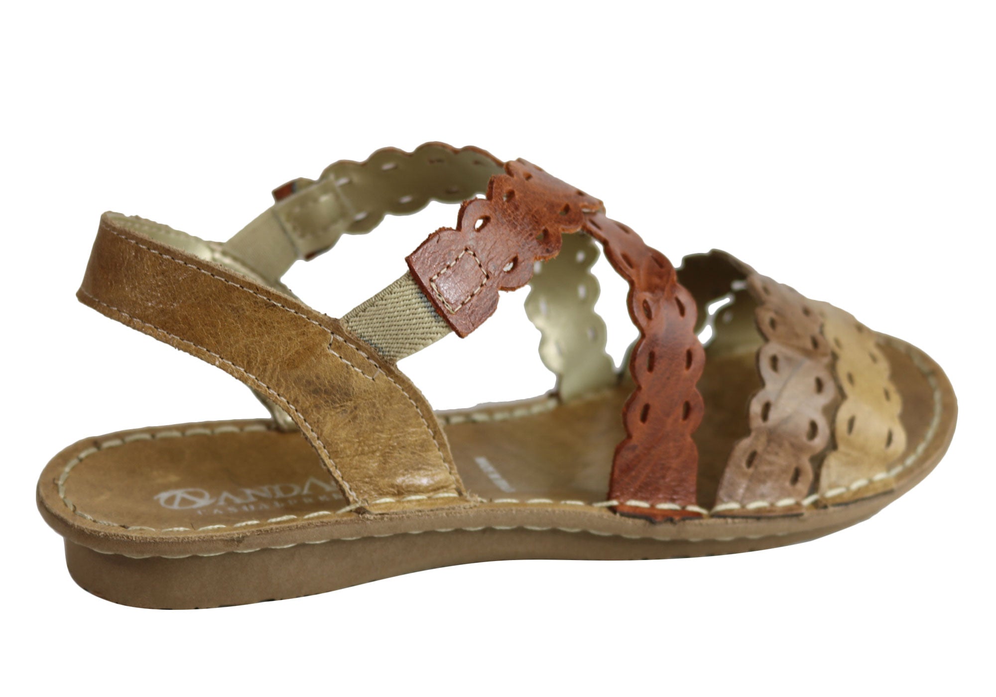 Andacco Cairns Women's Comfortable Flat Leather Sandals - Handmade in Brazil - Perfect for Beach, Vacation & Summer Walking