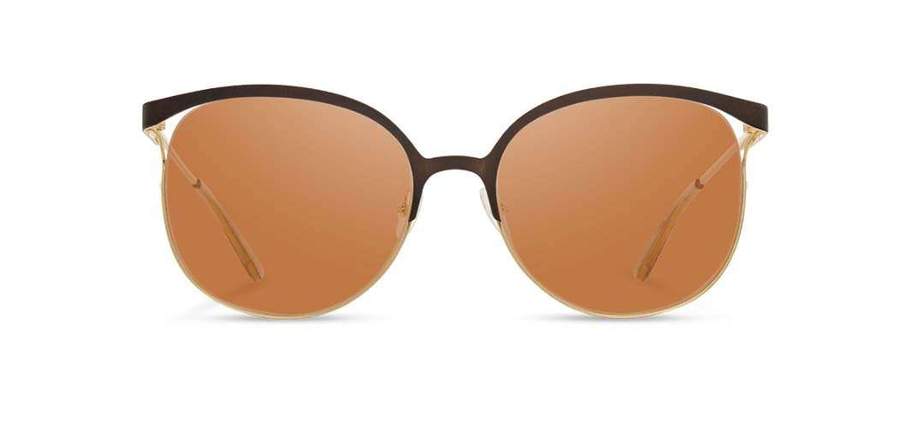 Shwood Odessa Metal Sunglasses for Men & Women - Bronze & Gold Frame with Brown Lenses - UV Protection, Retro Style for Outdoor, Driving, and Fashion
