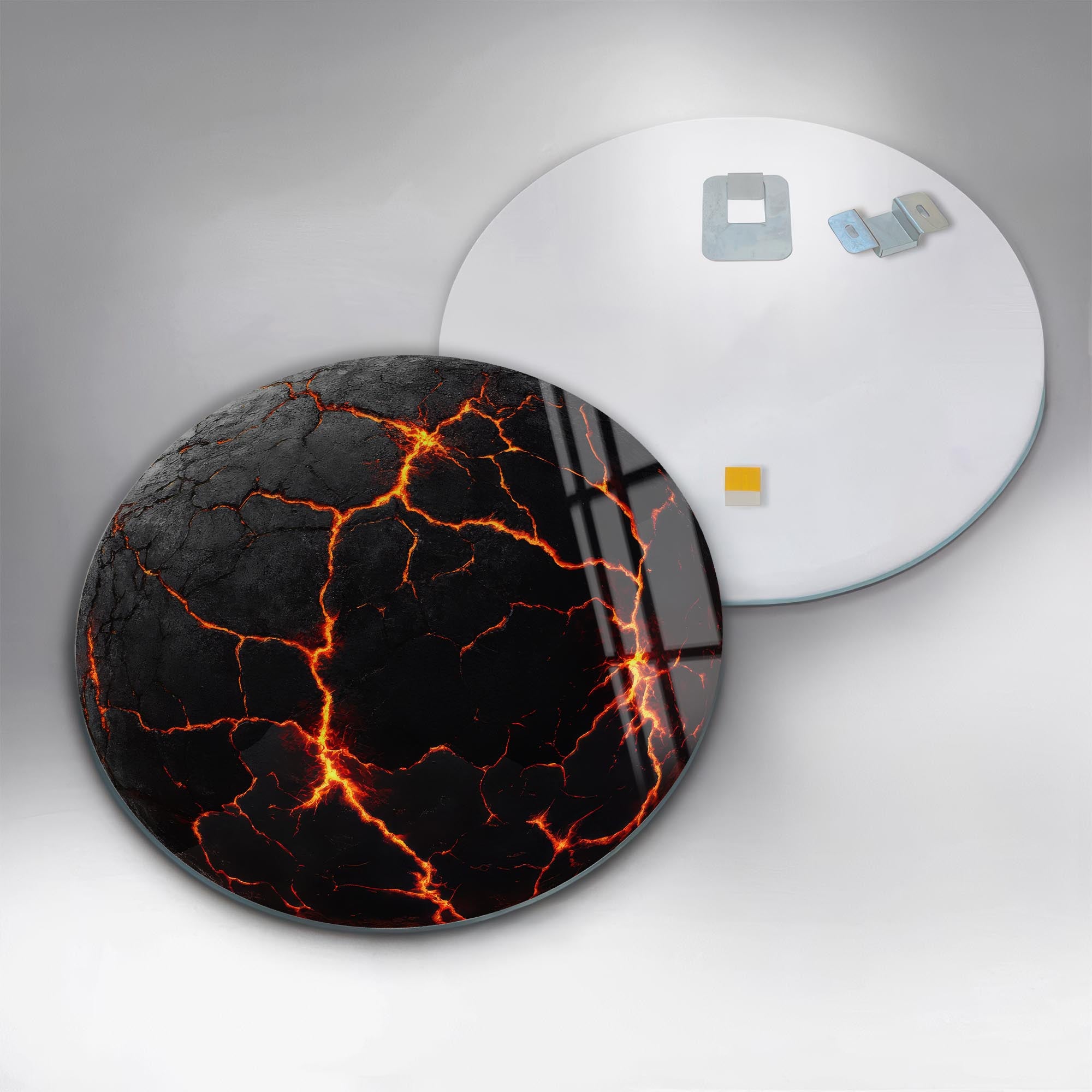 Lava Rounded Glass Wall Art - Modern Abstract Home Decor for Living Room, Bedroom & Office - Shatterproof & UV Resistant - Perfect for Gifts & Interior Design