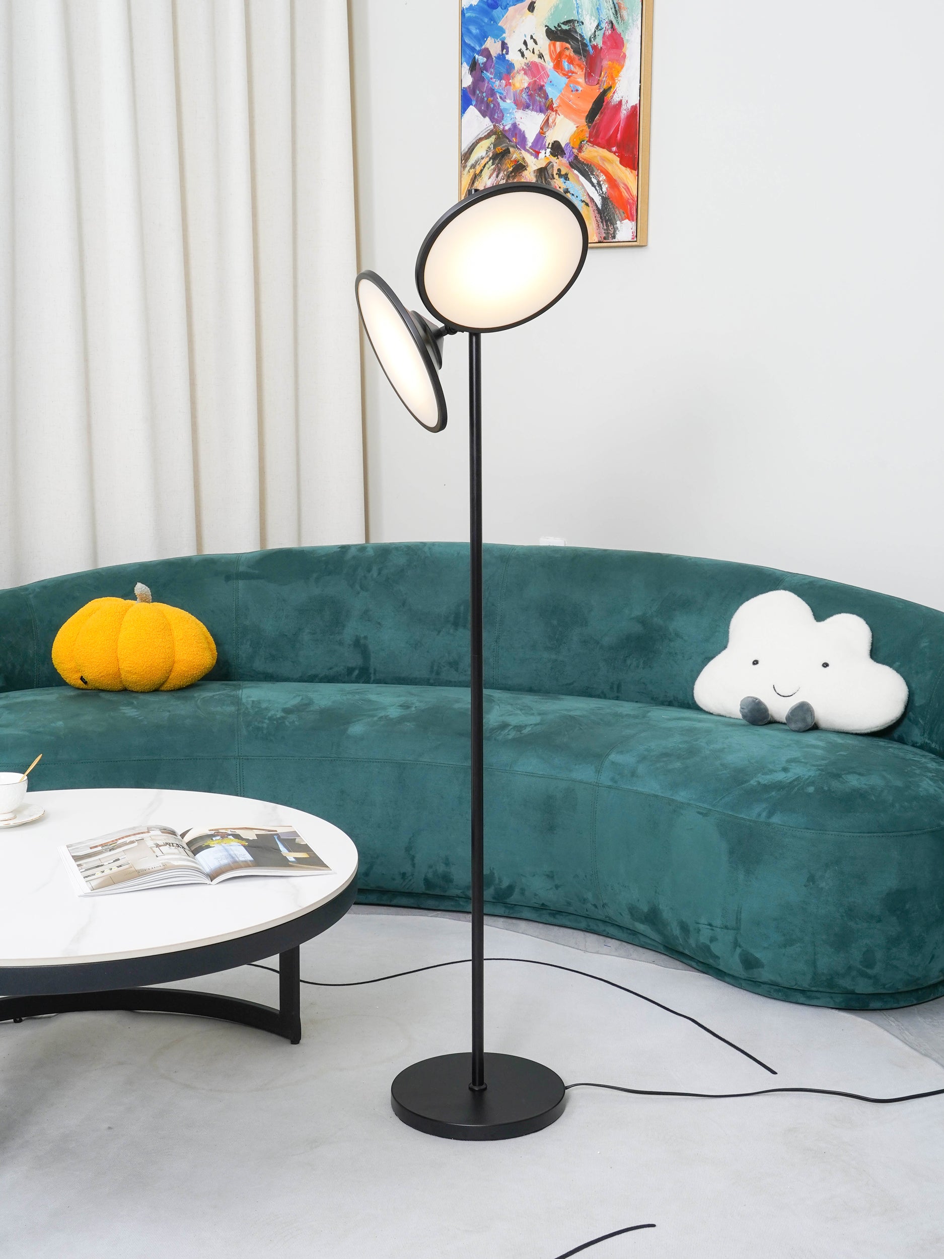 Modern Bulat Floor Lamp - Adjustable LED Standing Light for Living Room, Bedroom & Office - Bright & Energy Efficient Home Decor Lighting