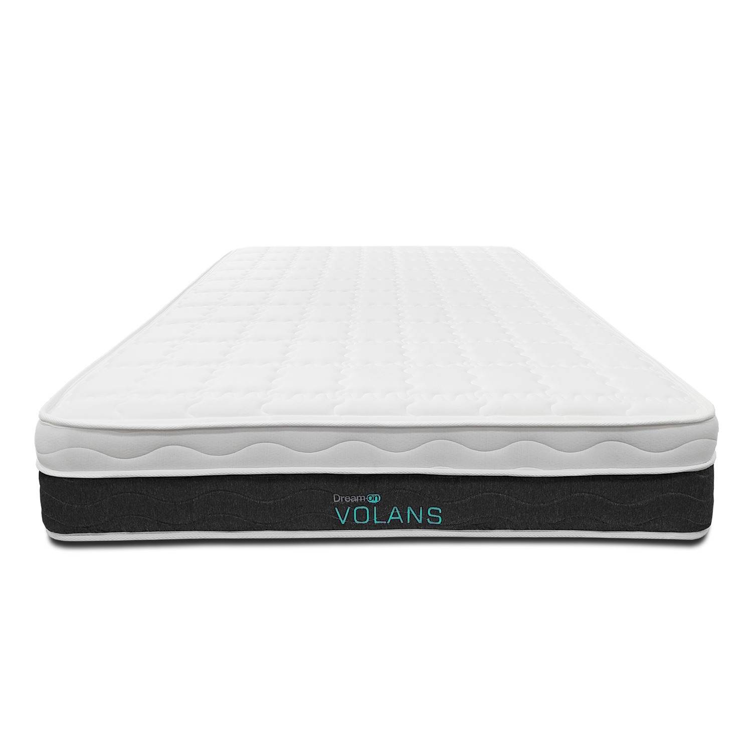 DreamOn Volans King Size Bed Frame & Mattress Combo Set - 200cm Rectangular Grey Base with 2 Pillows | Perfect for Master Bedroom, Guest Room & Modern Home Decor