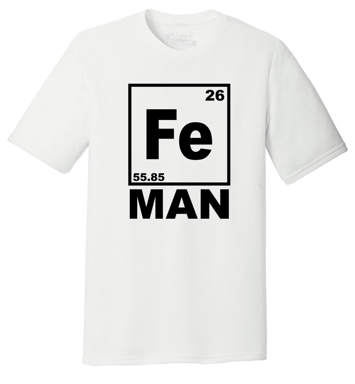 Funny Iron Man Chemistry Periodic Table T-Shirt for Men - Tri-Blend Comical Tee - Perfect for Gifts, Cosplay & Marvel Fans