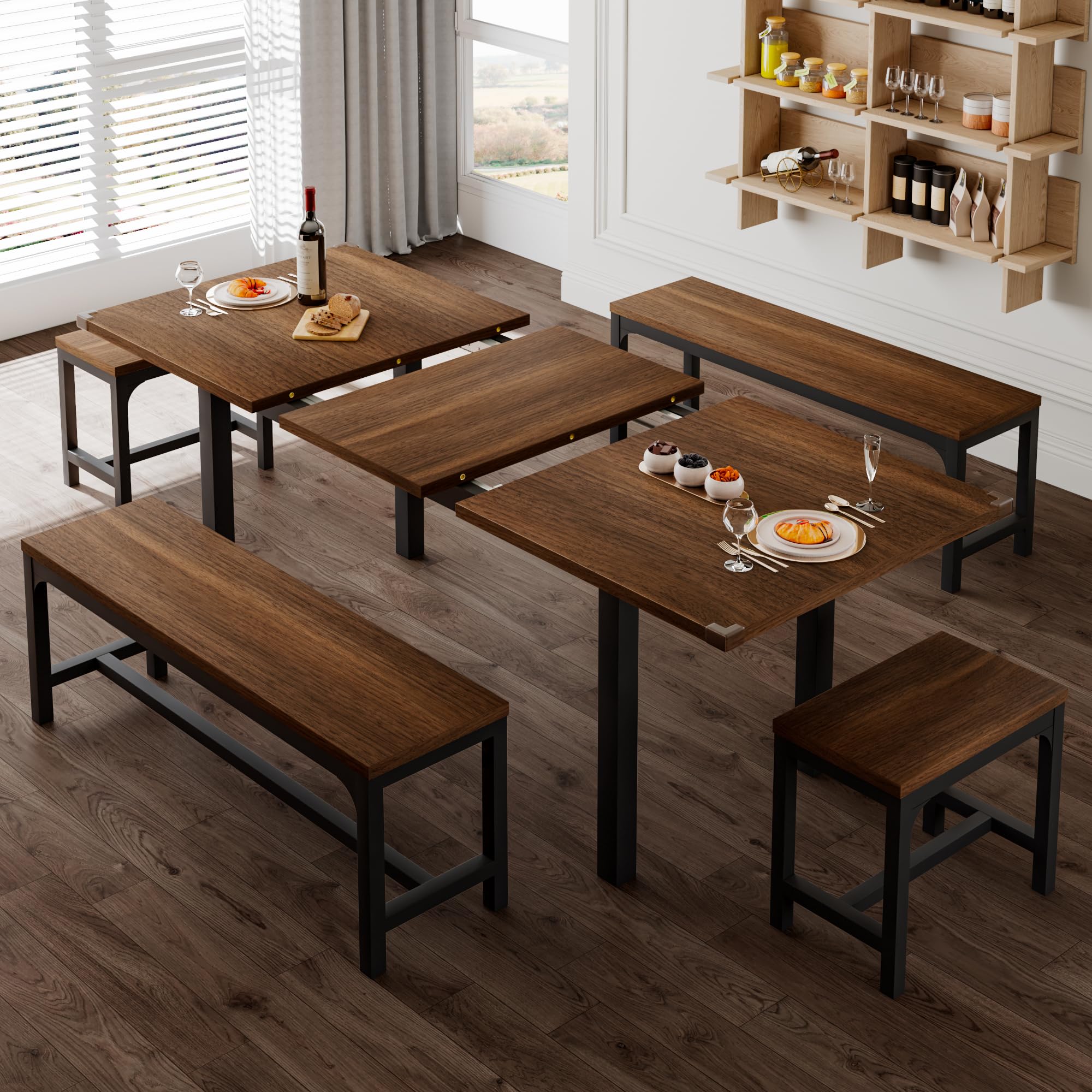 Feonase 5-Piece Extendable Dining Table Set for 4-8 People | 63