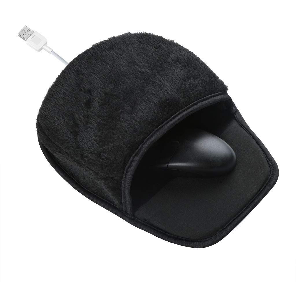Selomore USB Heated Mouse Pad - Hand Warmer with Adjustable Temperature & Wrist Support - Perfect for Cold Offices, Gaming & Winter Use (Pink)