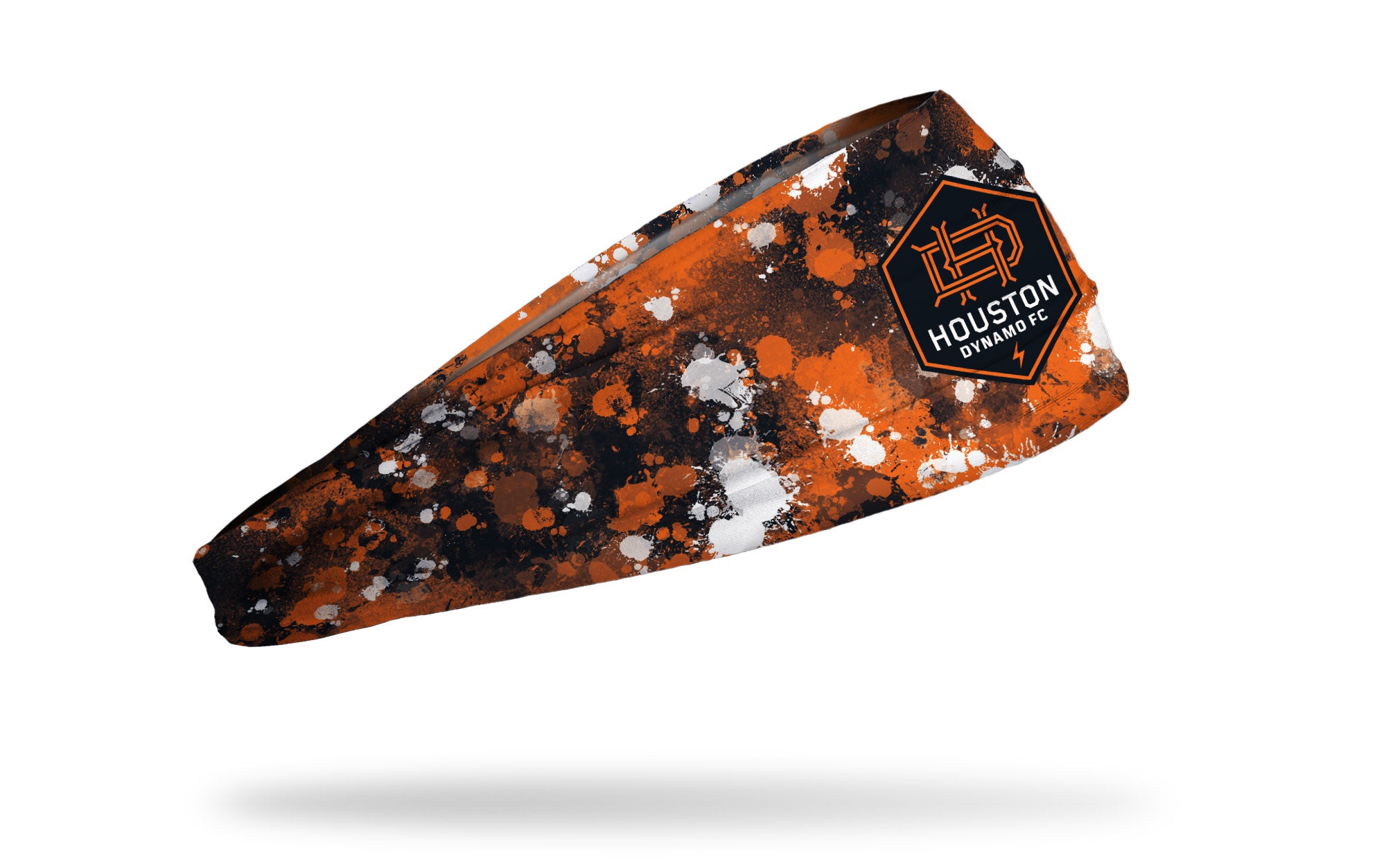 Houston Dynamo FC Splatter Big Bang Lite Headband - Moisture Wicking Sports Headband for Soccer, Running & Workouts - Stay Cool & Comfortable During Intense Training