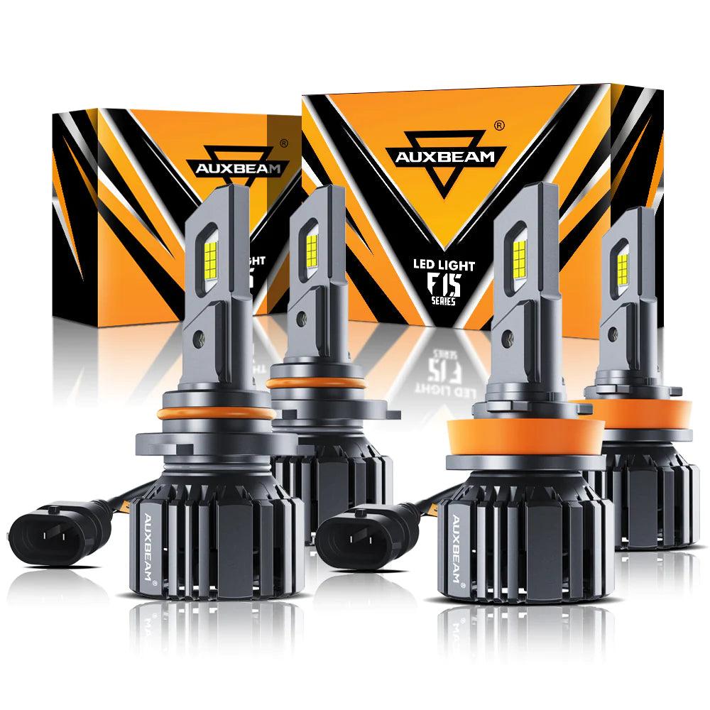 F15 Series 90W LED Headlight Bulbs - 20000LM Brightness, 6500K Cool White, 20% Compact Size | Perfect for Night Driving & Off-Road Vehicles
