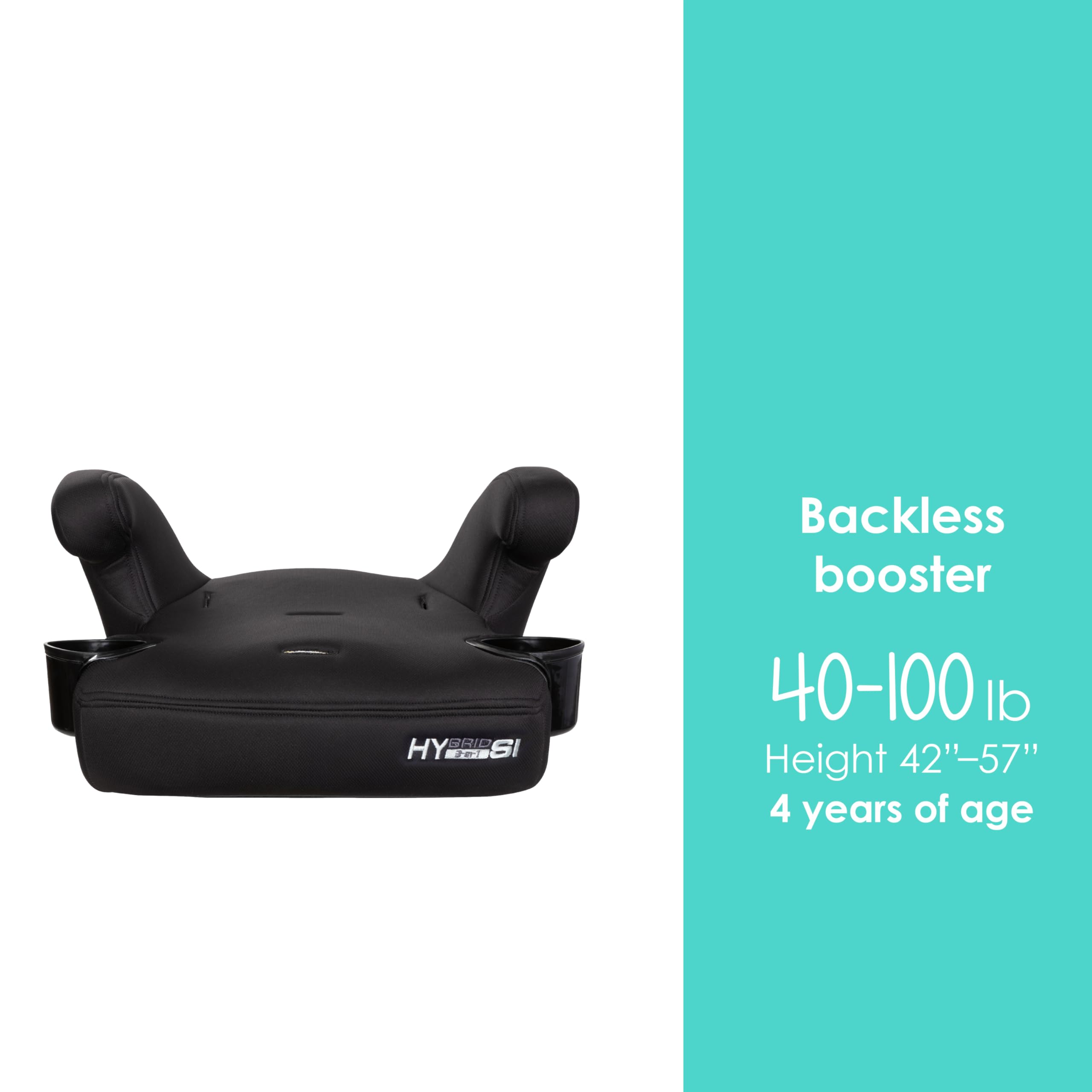 Baby Trend Hybrid SI 3-in-1 Convertible Booster Car Seat with Side Impact Protection - Hoboken Black | Safe for Infants to Big Kids | Perfect for Travel & Everyday Use