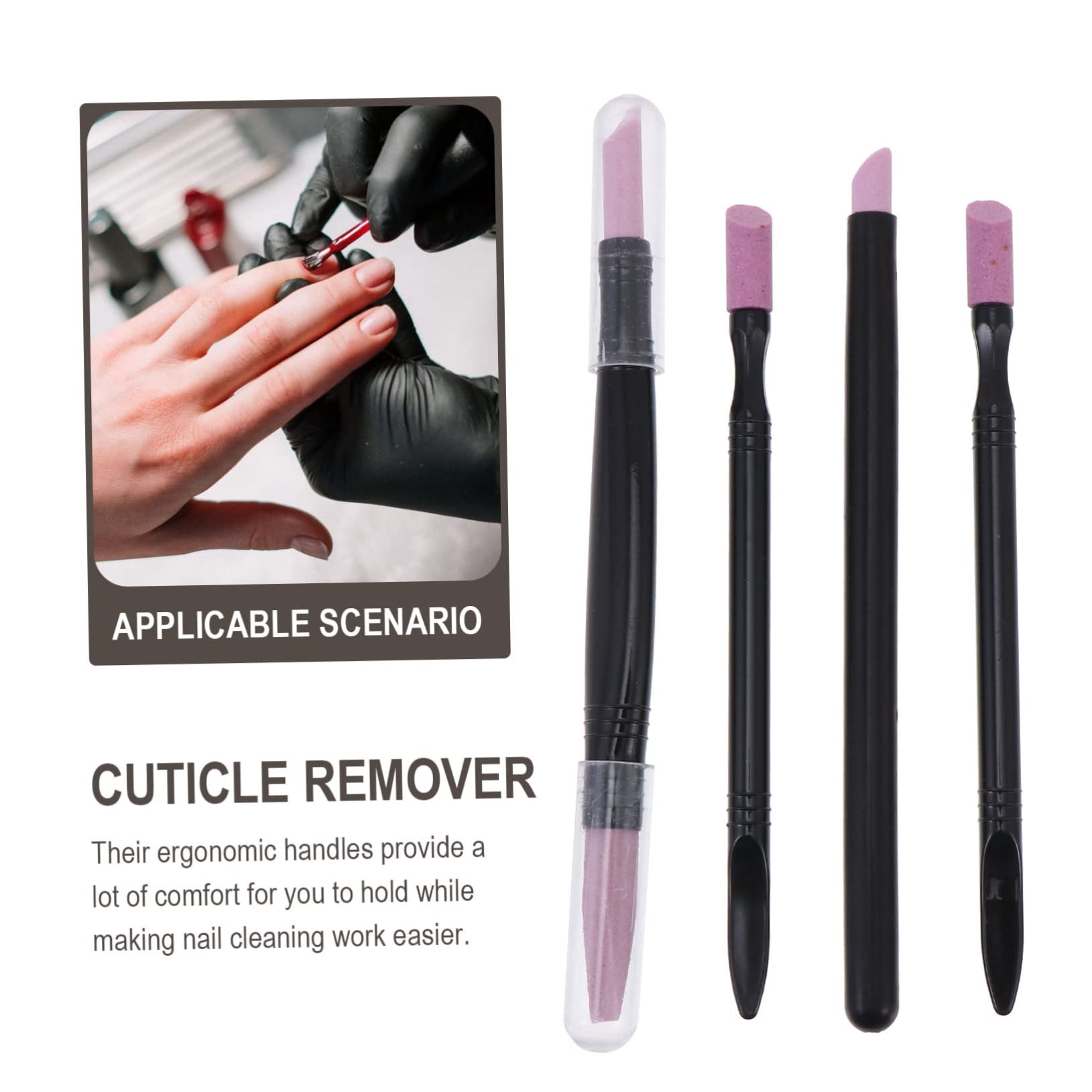 FOMIYES 3-Piece Nail Cuticle Remover & Nail Grinding Pen Set - Professional Manicure Tools for Cuticle Care, Nail Shaping & Polishing - Safe for Natural Nails - Perfect for Home Salon & DIY Nail Care (3 Sets of 3 Tools)