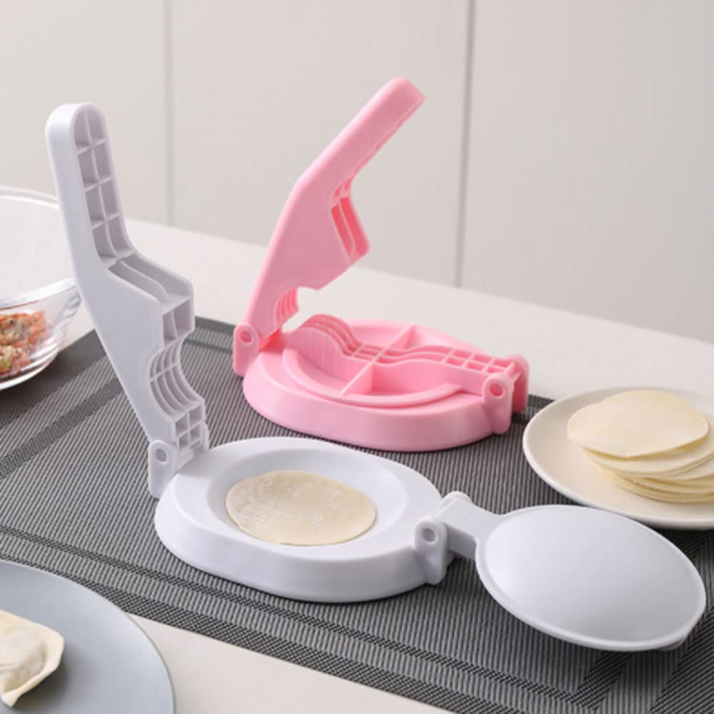 Manual Dumpling Skin Maker & Dough Presser - White Kitchen Tool for Homemade Dumplings, Ravioli, Empanadas | Perfect for Asian Cooking & Italian Pasta Making