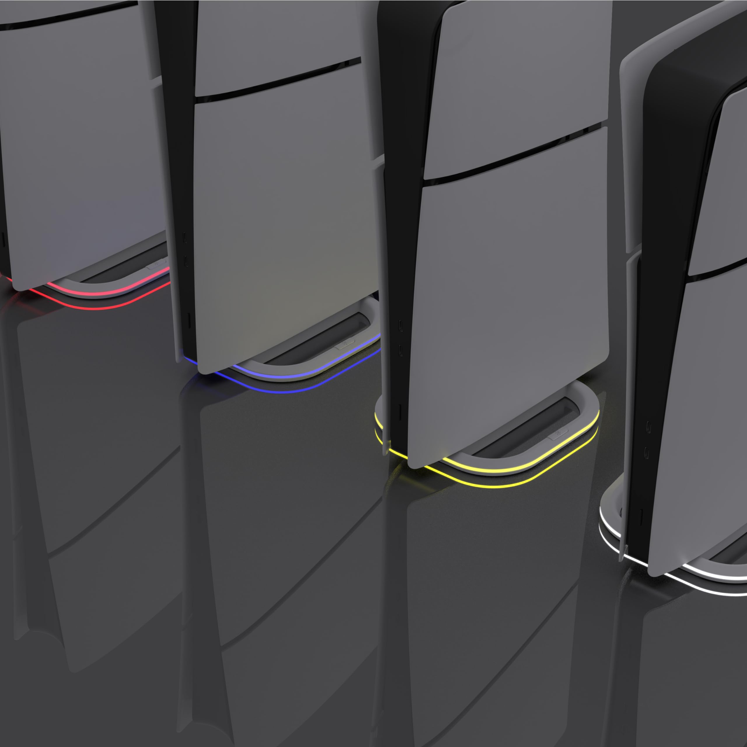 Vertical Stand for PS5 & PS5 Slim - RGB LED Cooling Base with Anti-Slip Design, Perfect for Playstation 5 Console Display & Gaming Setup - Ideal for Living Room, Bedroom, or Game Room Organization