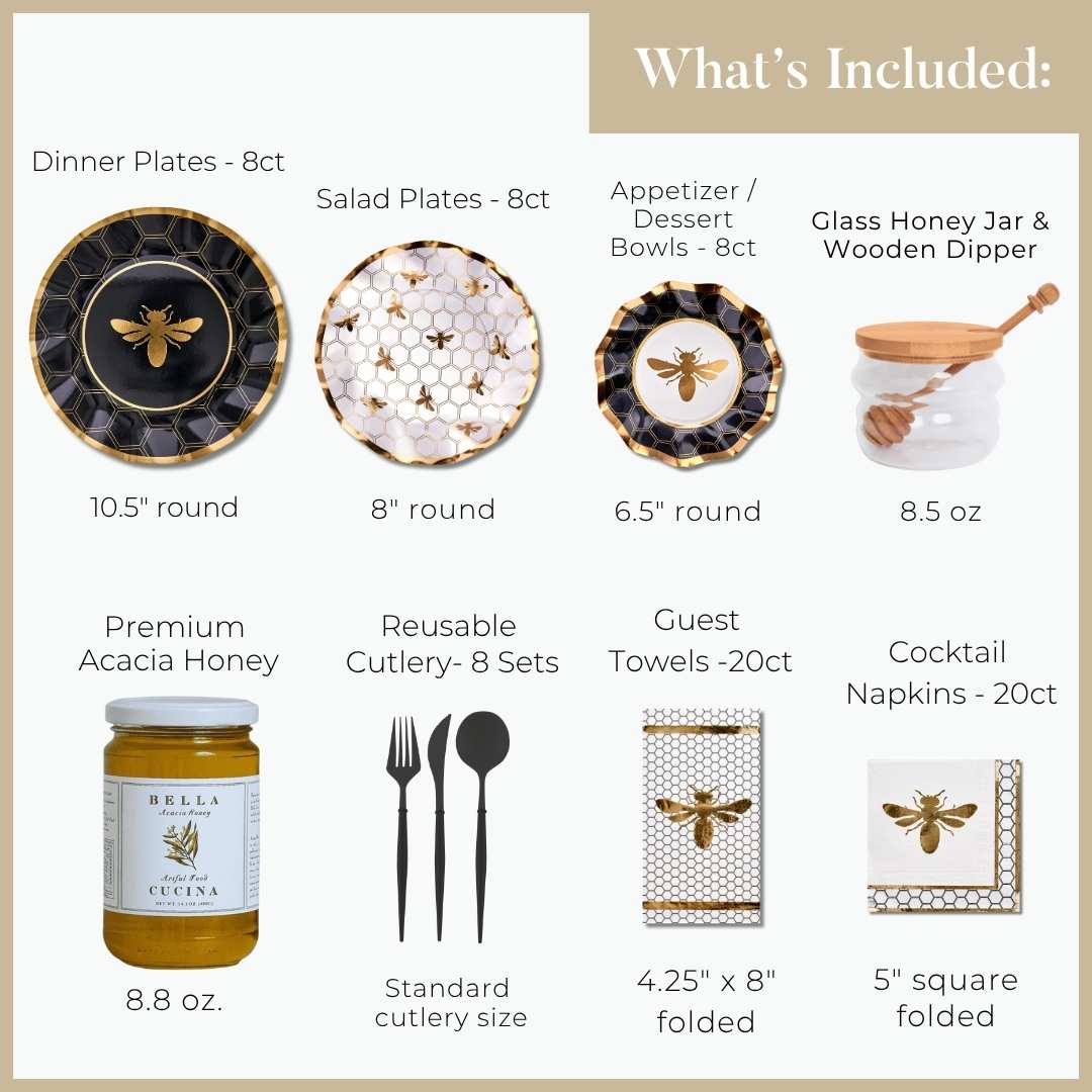 Premium Honeybee Themed Table Decor Set - Elegant Dining & Party Centerpiece for Weddings, Events & Home Decor