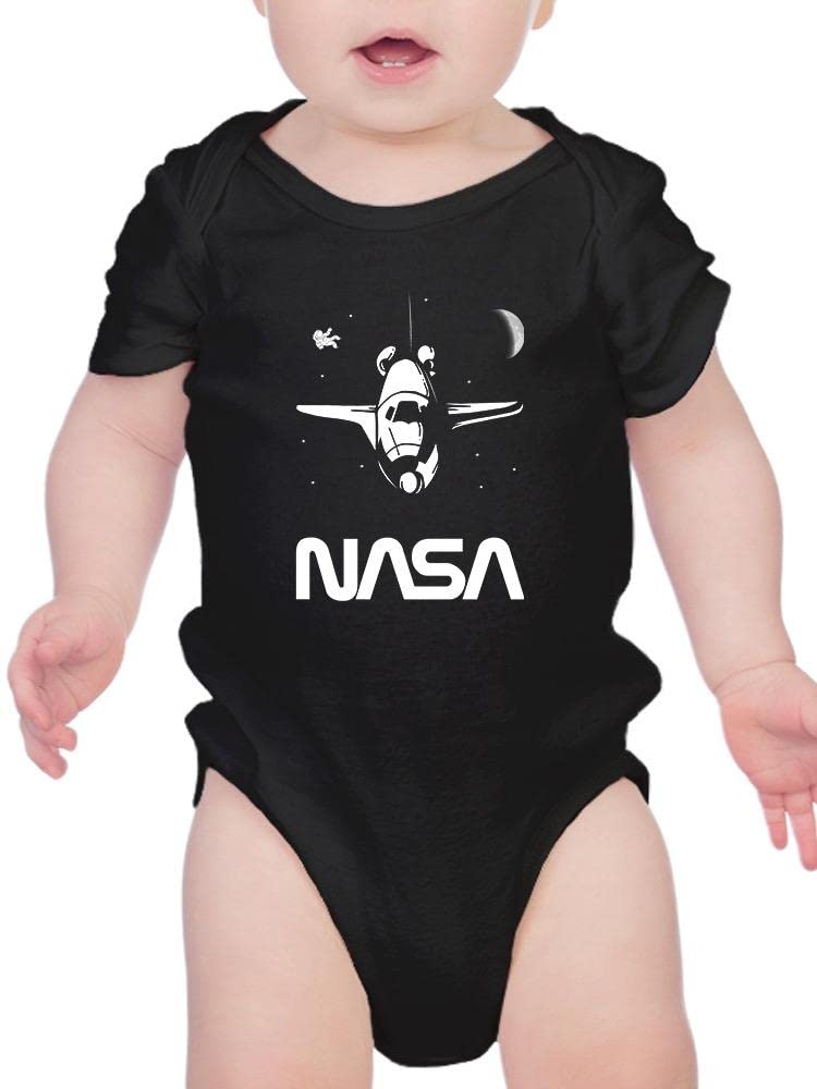 NASA Space Shuttle Baby Bodysuit - Black Astronaut Onesie for Infants 12 Months | Perfect for Space-Themed Parties, Photo Shoots & Everyday Wear