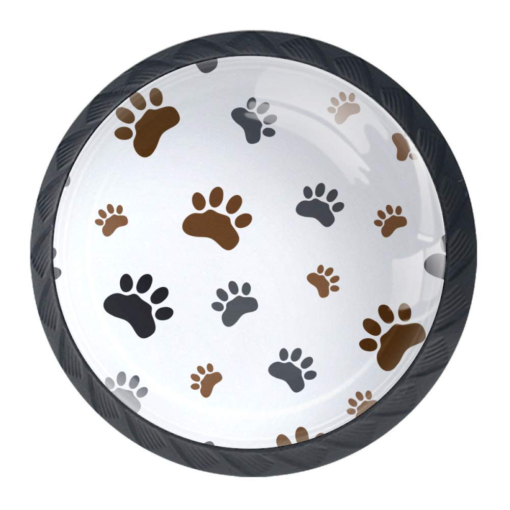 4 Pack Dog Paw Print Cabinet Knobs - Decorative Kitchen Cabinet Hardware for Home & Office - Perfect for Pet Lovers & DIY Furniture Upgrade