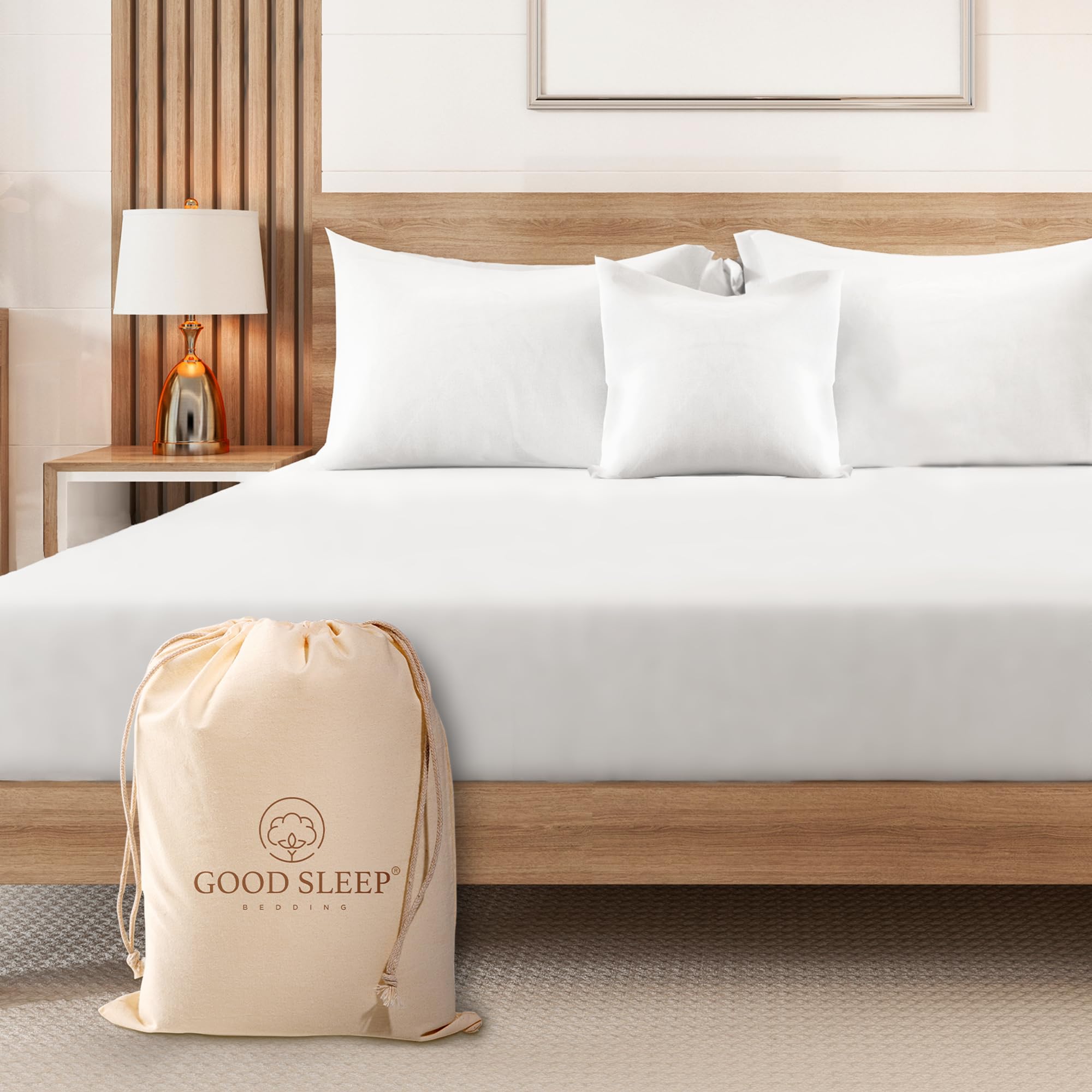 Premium 100% Egyptian Cotton King Size Fitted Sheet - 16 Inch Deep Pocket, 1000 Thread Count Luxury Hotel Quality Bedding - Soft Breathable White Sheet for Master Bedroom, Guest Room & Airbnb