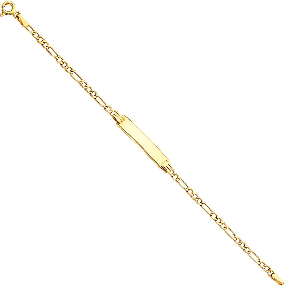 14K Yellow Gold 2.6mm Hollow Figaro Chain Bracelet - 3+1 Links Design for Boys & Girls | Durable & Stylish Jewelry Gift for Women | Perfect for Birthdays, Anniversaries & Everyday Wear
