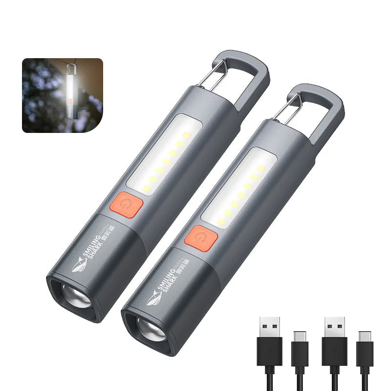 Super Bright LED Mini Flashlight with Hook - Compact, Portable, and Durable for Camping, Hiking, Emergency, and Everyday Use