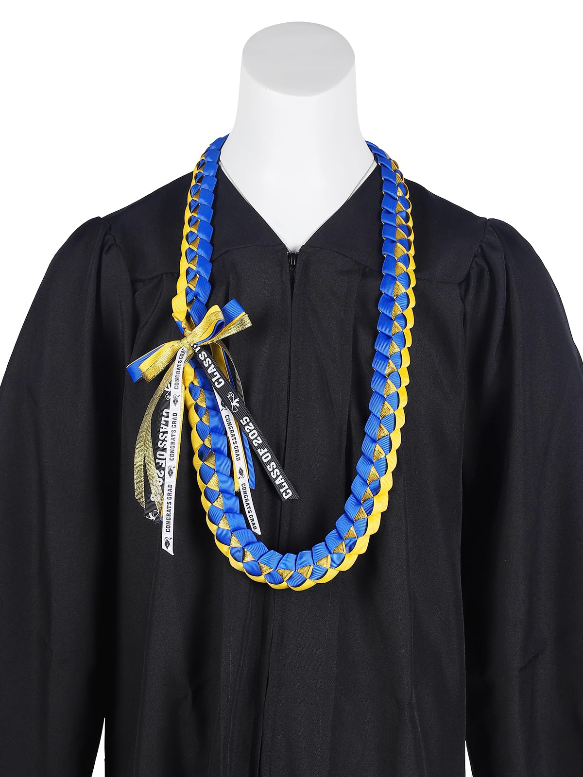 TFTAFAN Graduation Ribbon Lei Necklace - Class of 2025 Braided Graduation Leis for Women & Men - Perfect Graduation Gift & Party Accessories for Ceremonies, Photos & Celebrations