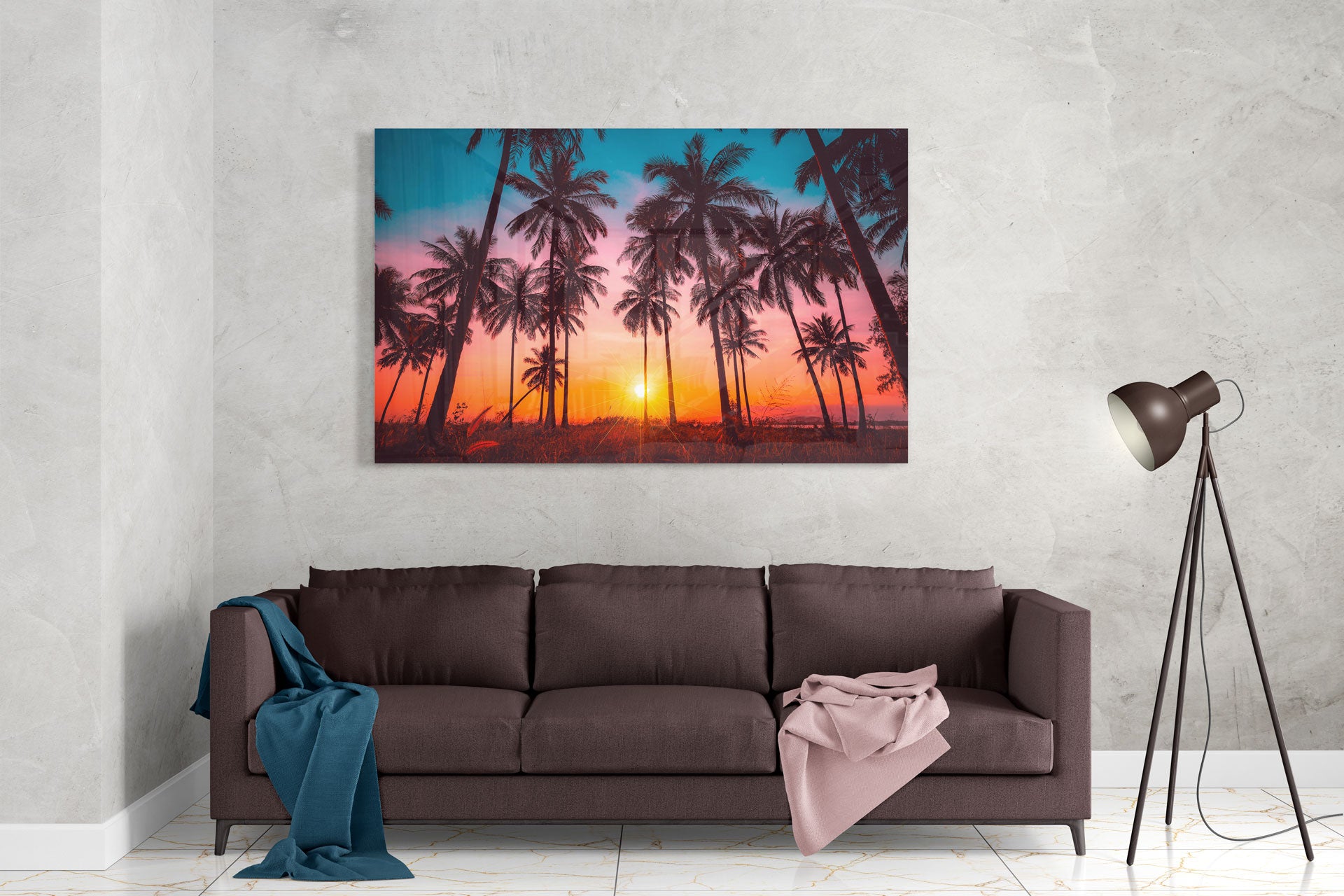 California Sunset Wall Art - Stunning Beach Sunset Painting for Home & Office Decor | Perfect for Living Room, Bedroom & Coastal Themed Spaces