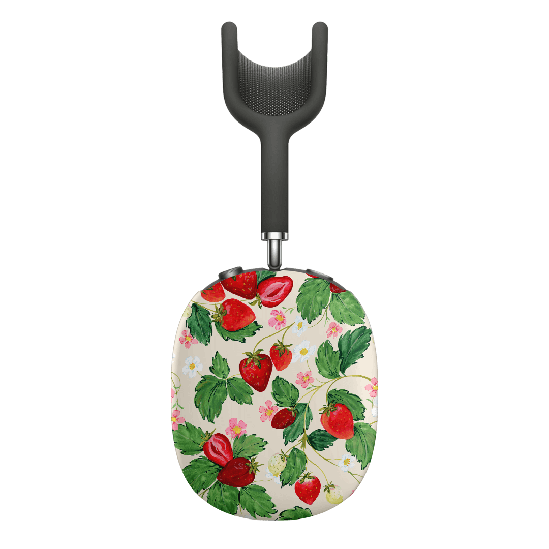Premium AirPods Max Case with Strawberry Patch Design - Durable Protective Cover for Apple AirPods Max Headphones - Perfect for Travel, Workouts, and Daily Commute