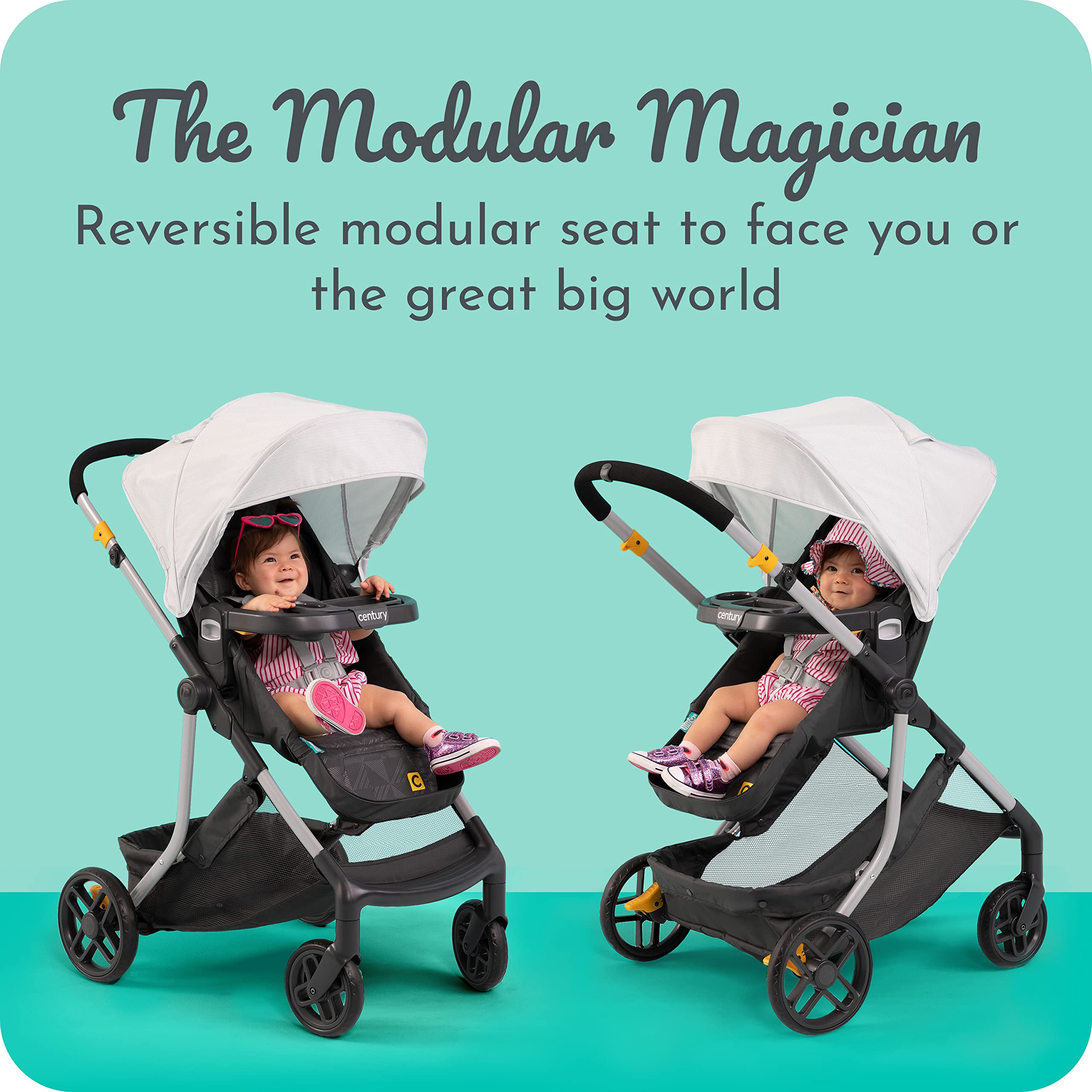 Century™ Swap On™ Modular Stroller - Lightweight Convertible Baby Stroller with Adjustable Seat | Perfect for Travel, Shopping & Daily Walks