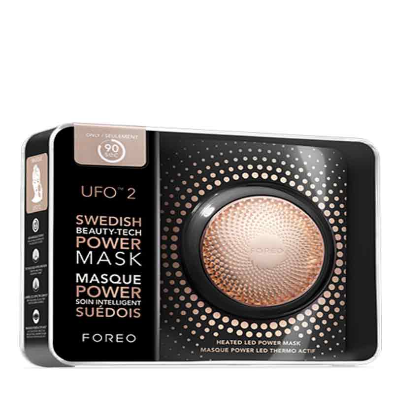 Foreo UFO 2 Smart Facial Mask Device - Black | Professional LED Light Therapy & Thermo-Therapy for Glowing Skin | Perfect for At-Home Spa & Anti-Aging Skincare Routine