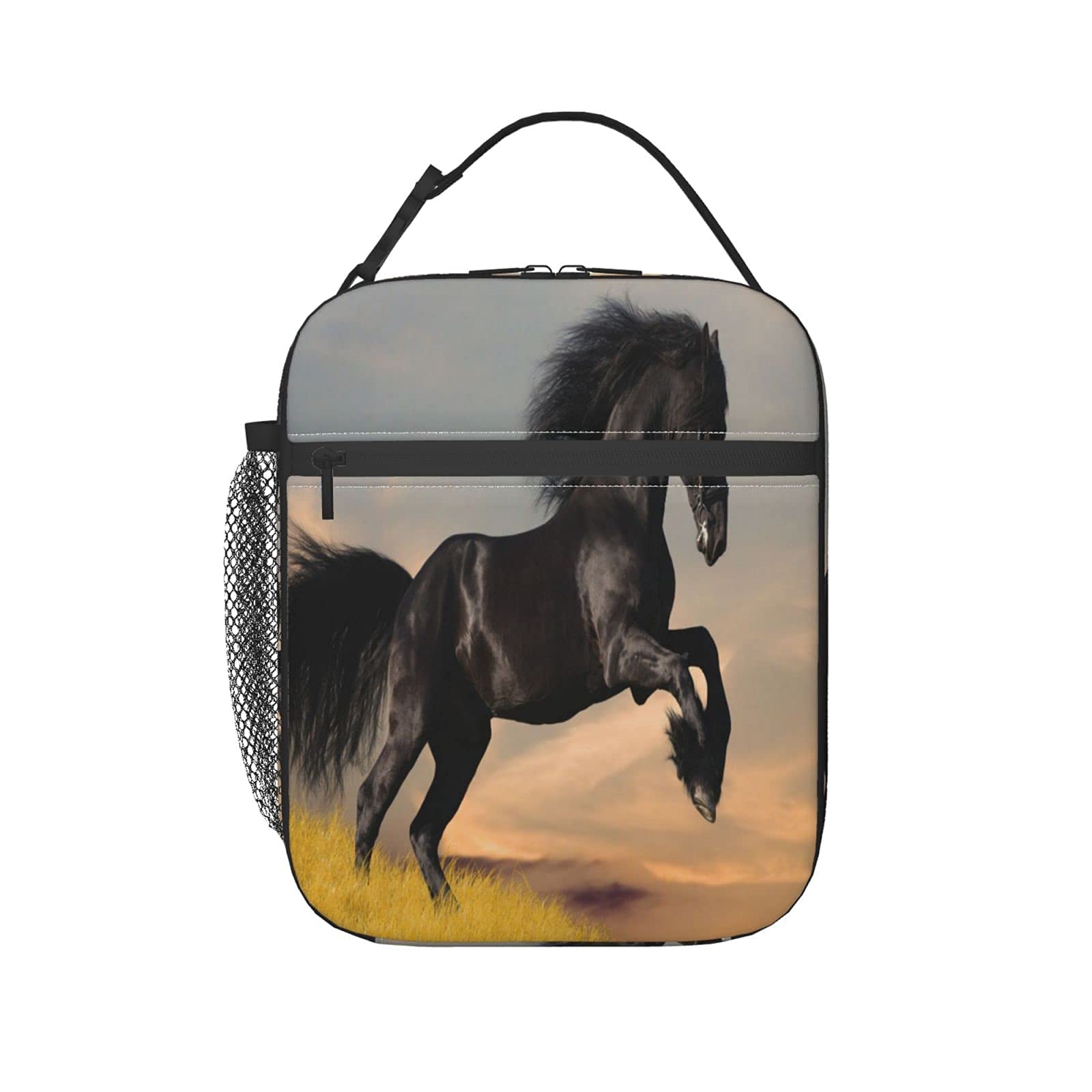 Insulated Lunch Bag for Men & Women - Reusable Thermal Tote for Office, School, Picnic & Beach - Horse Gallop Design Lunch Box for Kids & Adults - Perfect for Work, Travel & Outdoor Activities