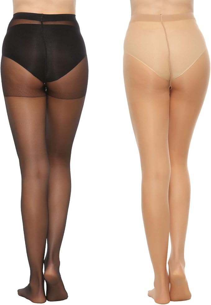 MANZI 6 Pairs 20D Women's Ultra Thin Sheer Tights - High Waist Pantyhose & Thigh Stockings for Everyday Wear, Office & Special Occasions