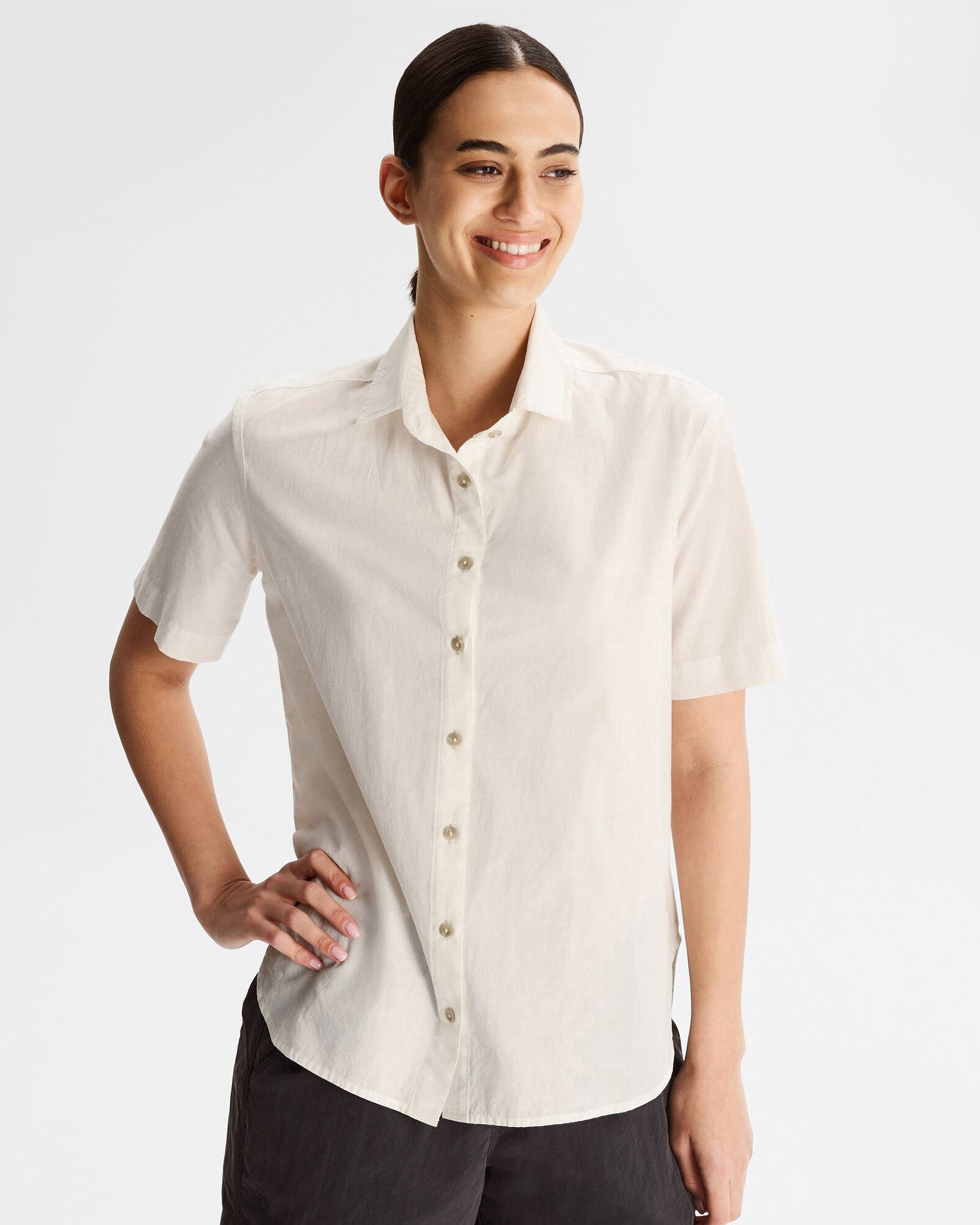 Women's Flaxton LT Short Sleeve Shirt - Breathable White Casual Top for Summer | Perfect for Outdoor Activities, Work & Travel