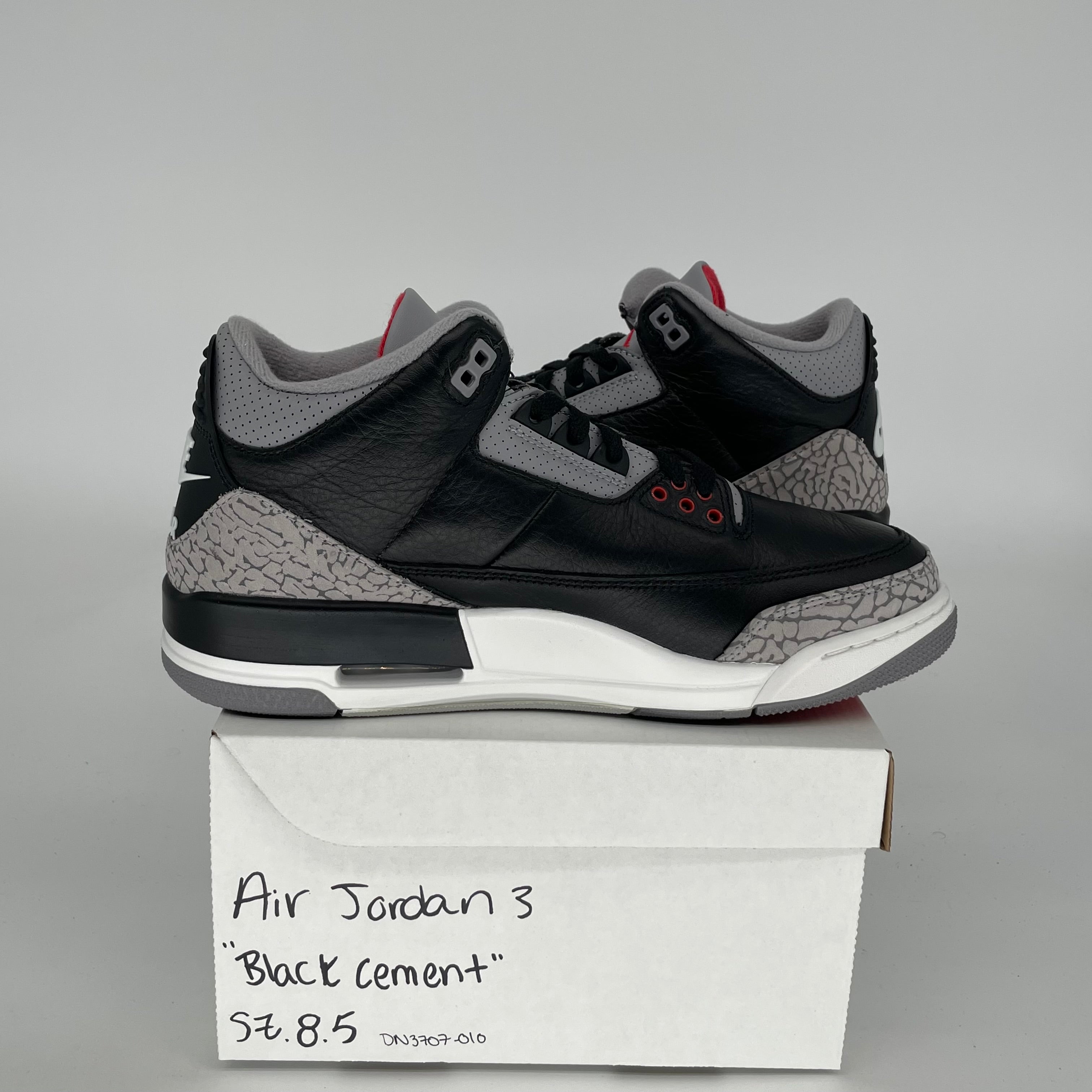 AIR JORDAN 3 Retro Black Cement Men's Basketball Shoes Size 8.5 DN3707-010 - Perfect for Streetwear, Sneaker Collection & Casual Outfits