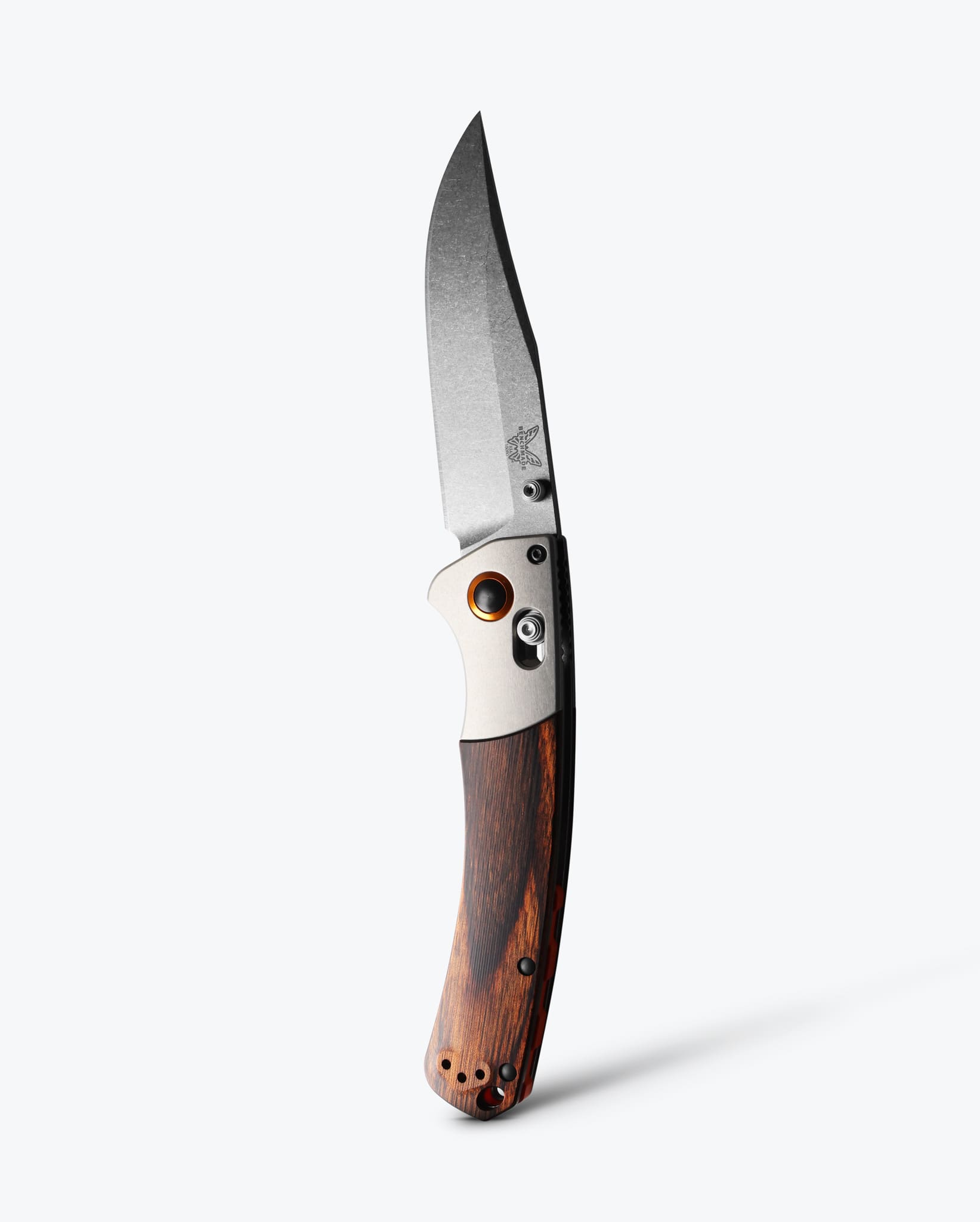 Premium Crooked River Folding Knife - Gray Aluminum & Wood Handle, Clip Point Blade - Ideal for Outdoor Camping, Hiking & Everyday Carry (EDC)