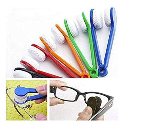 5-Pack Mini Sunglass Cleaner Kit - Soft Microfiber Cloth & Brush for Glasses, Eyeglasses, Spectacles - Perfect for Travel, Office, and Daily Lens Cleaning