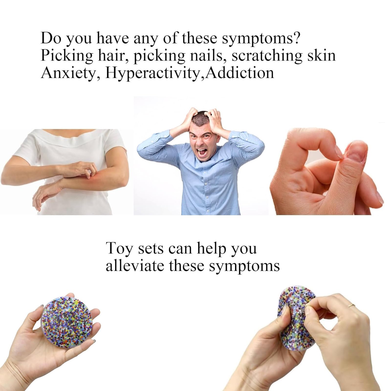 Skin Picking Fidget Toys for Adults with ADHD & OCD - Sensory Stress Relief Gadgets, Hairy Mania Pick Pad (2.36