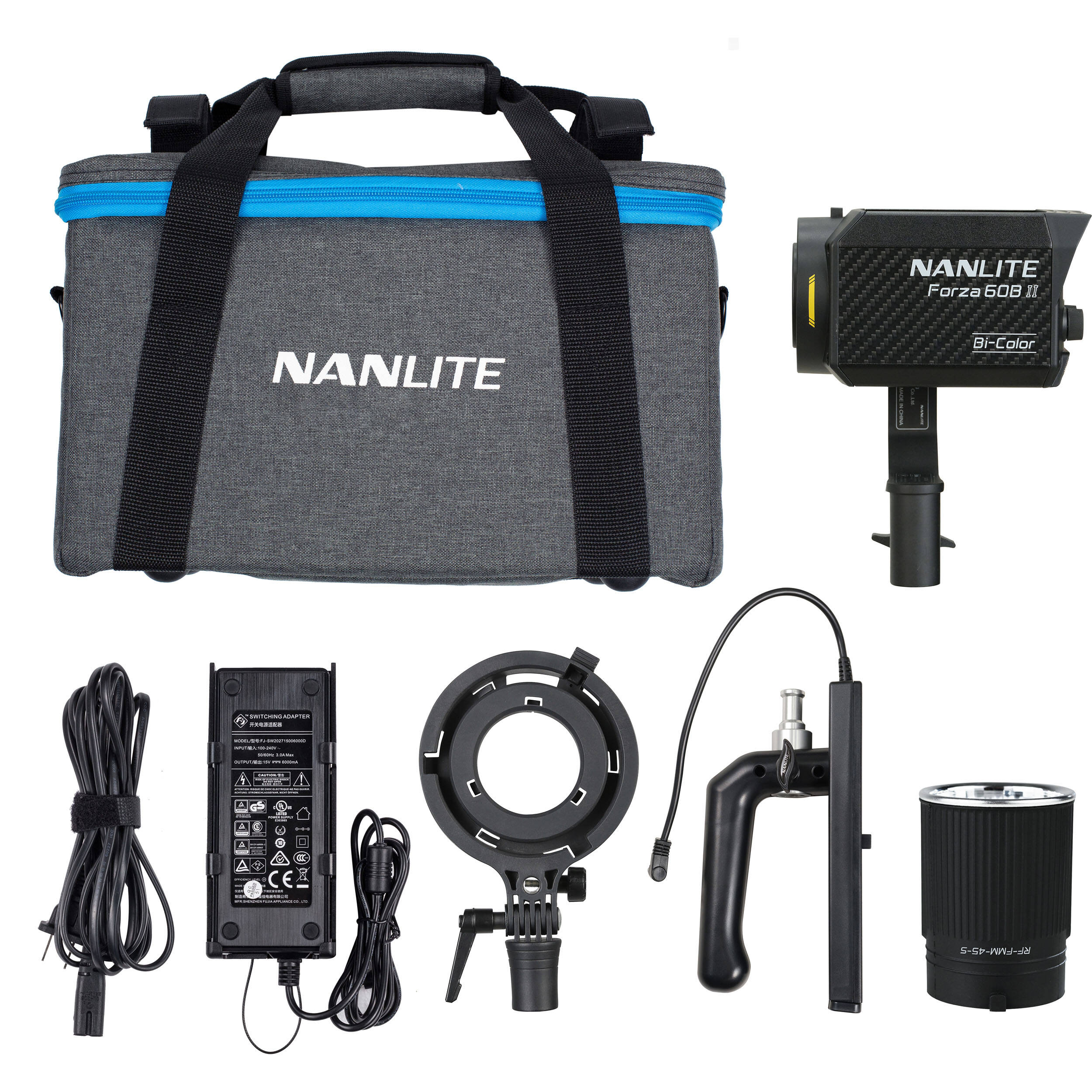 NanLite Forza 60B II Bi-Color LED Spotlight - Professional Photography & Video Lighting for Studio, YouTube, and Live Streaming