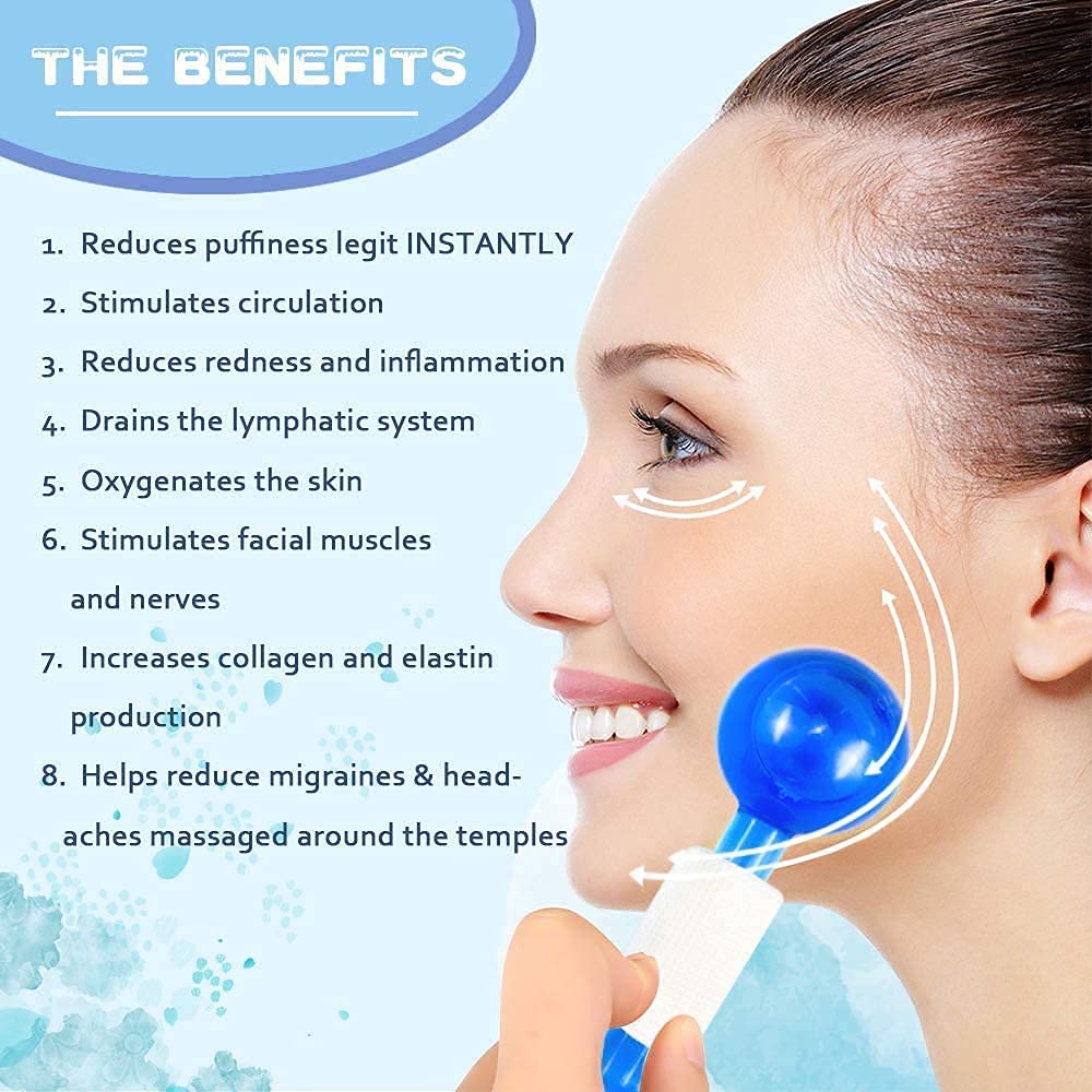 SHREVI IMPEX Ice Globe Roller - Smart Cooling Facial Massage Tool for Face & Neck Relief - Reduces Puffiness & Soothes Skin (Pack of 1) | Perfect for Morning Routine, Spa Days & Post-Workout Recovery