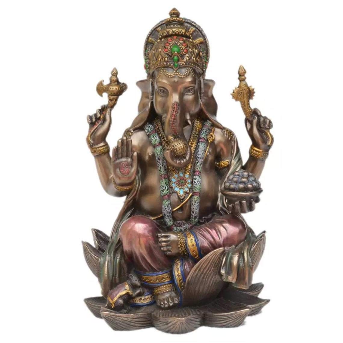 8 Inch Big Ganesh Ji Murti - Polyresin & Marble Hindu God Statue Handmade in India for Home Altar, Office Decor & Spiritual Gifting