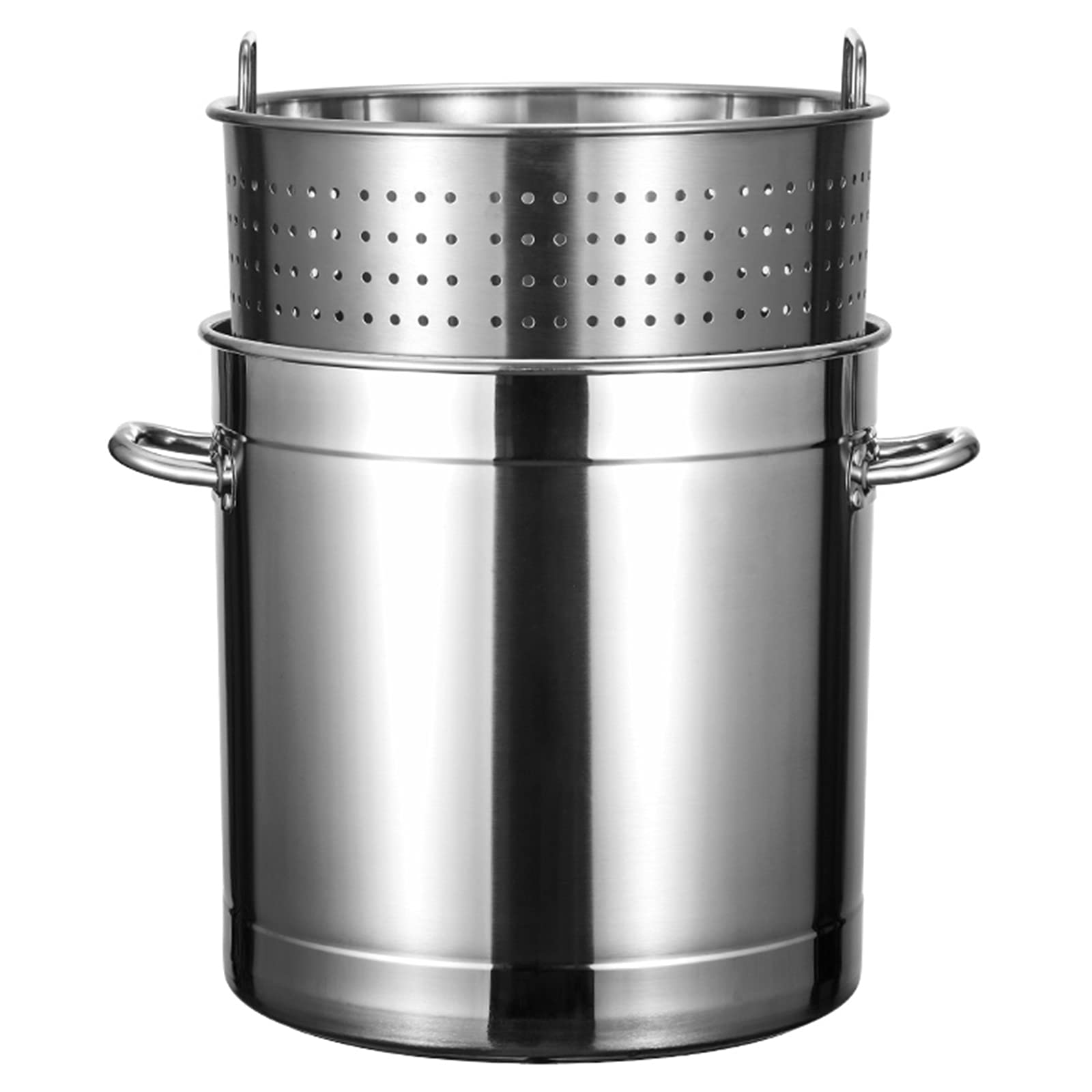 AIZYR 50 Quart Stainless Steel Outdoor Cooking Pot with Strainer Basket - Perfect for Seafood Boil, Lobster, Crab, Shrimp, Crawfish - Great for Backyard Parties, Camping, and Large Gatherings (13.8in, 12.5 Gallon)