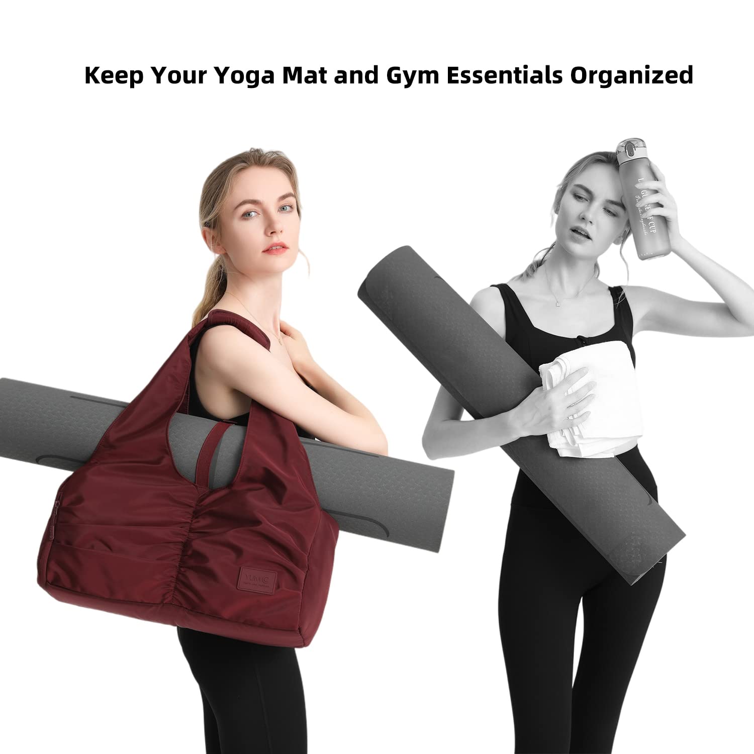 Premium Travel Yoga Gym Bag for Women - Waterproof Workout Tote with Shoe Compartment & Wet/Dry Pockets - Perfect for Yoga, Gym, Travel & Beach Accessories Storage