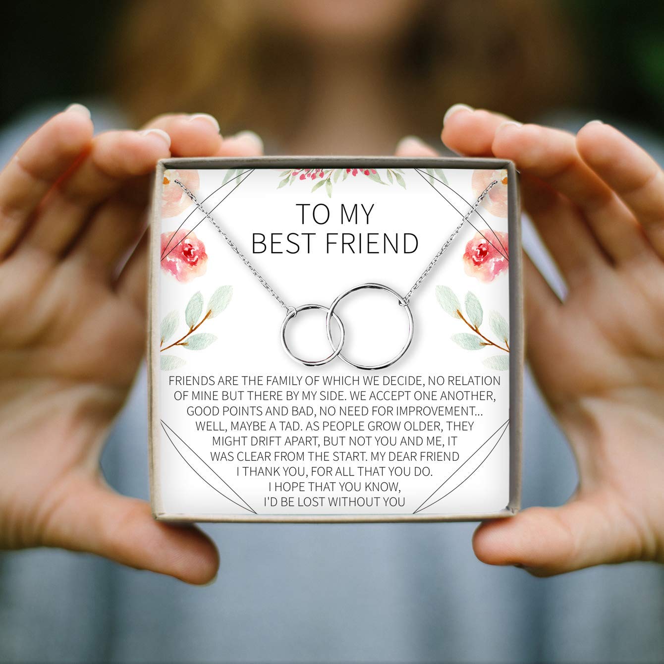 Dear Ava Best Friend Necklace - Sterling Silver Heart Pendant with Gift Box & Card - Perfect Birthday, Christmas, Anniversary Gift for Her - Friendship Jewelry for Women & Teens - Ideal for Valentine's Day, Graduation, Mother's Day Gifting