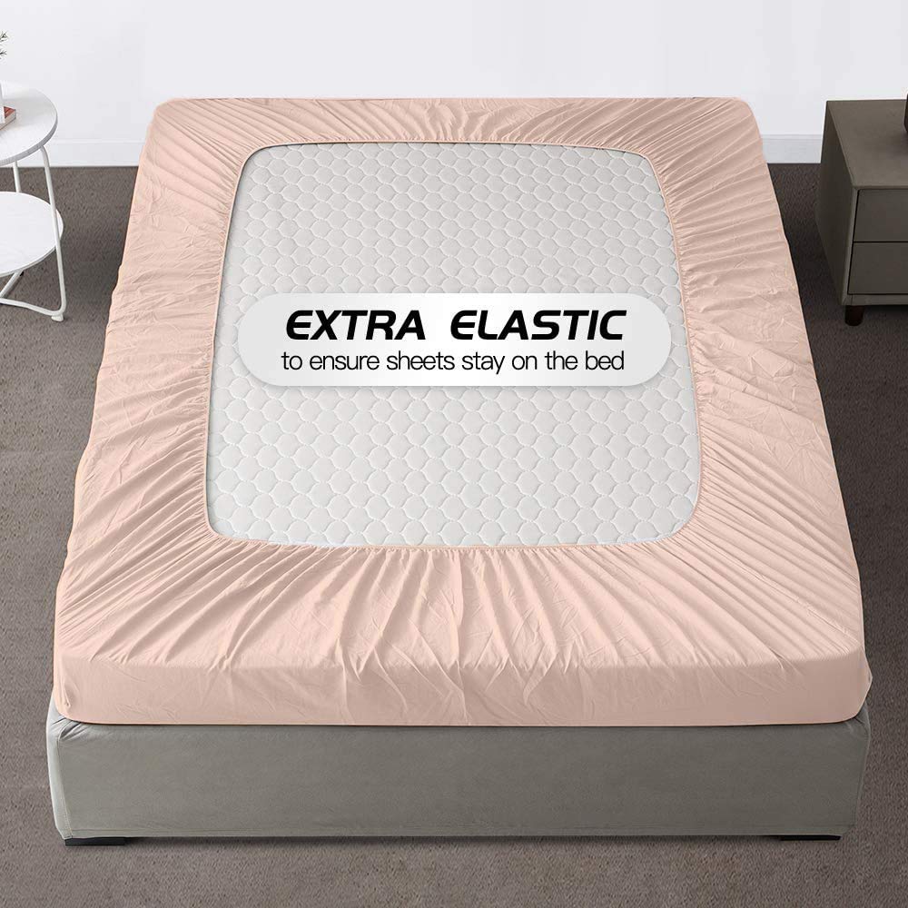 Luxury 800 Thread Count Twin Fitted Sheet - Premium Cotton Percale Weave Deep Pocket (Up to 16
